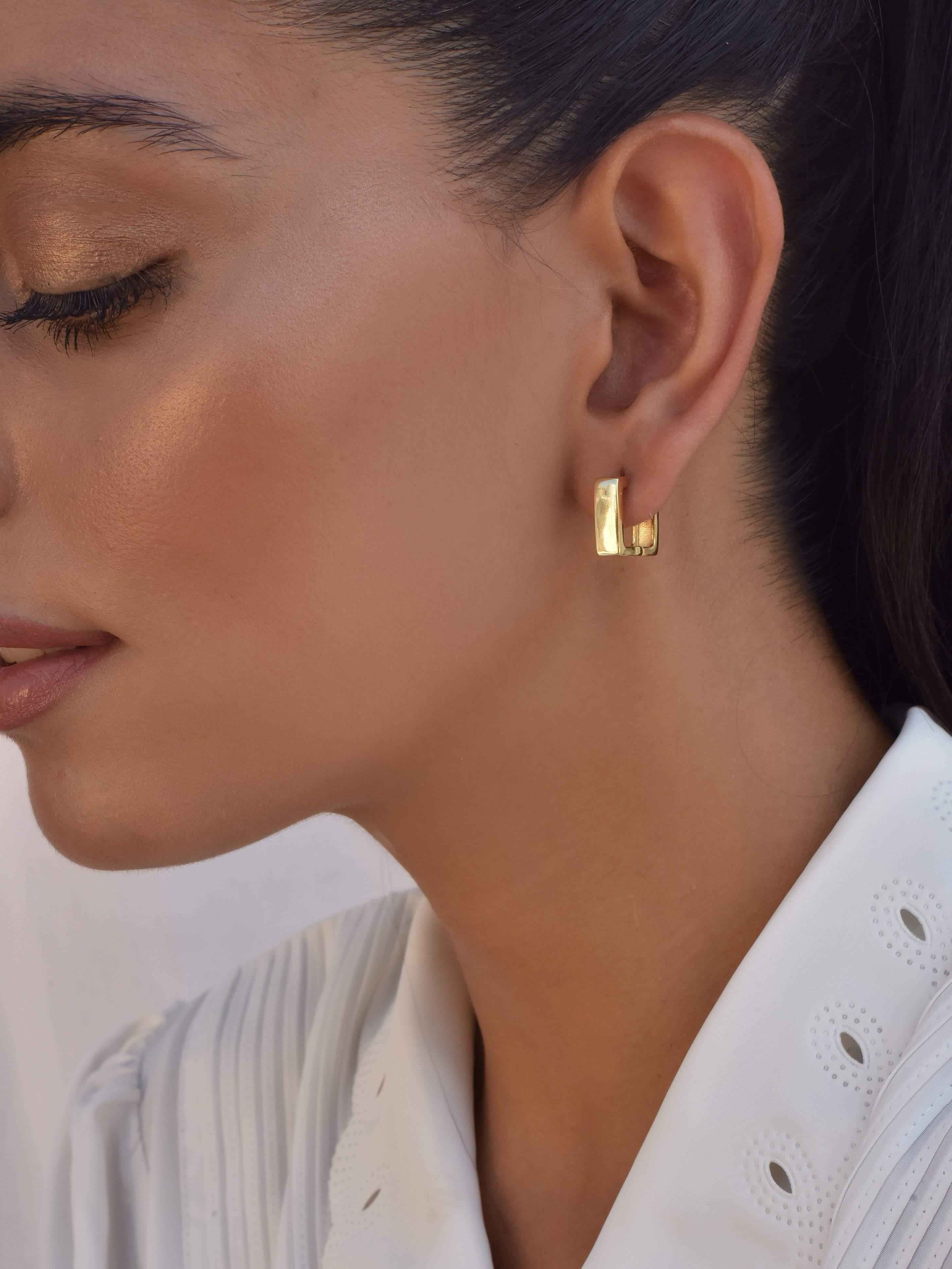 Klissaa Earrings Square Hoop Earrings