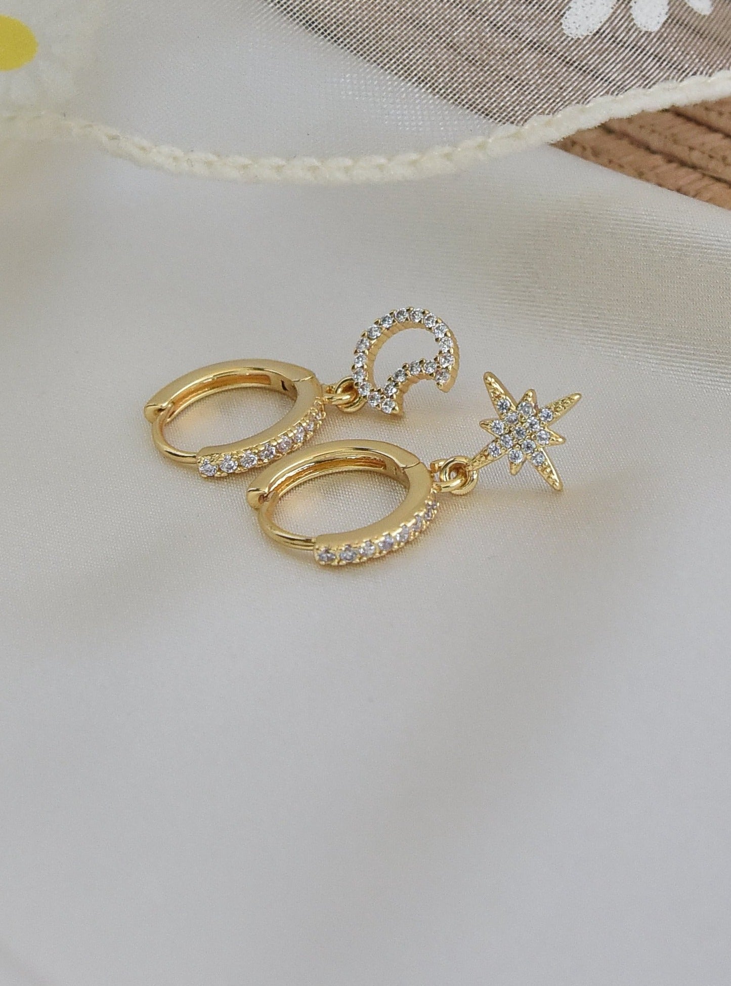 Klissaa Earrings Star & Moon Drop Earrings