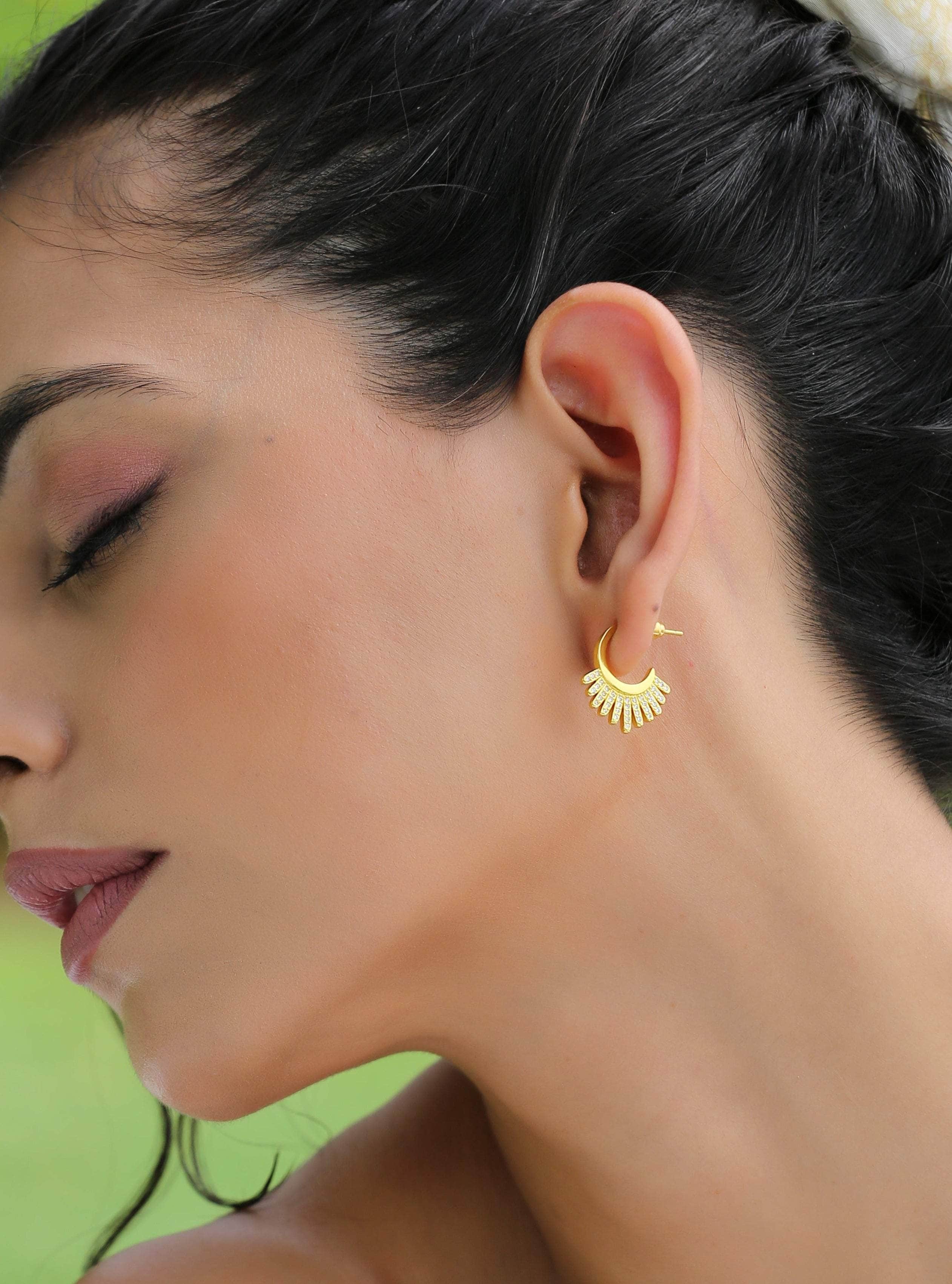 Klissaa Earrings Sunshine Zirconia Huggies