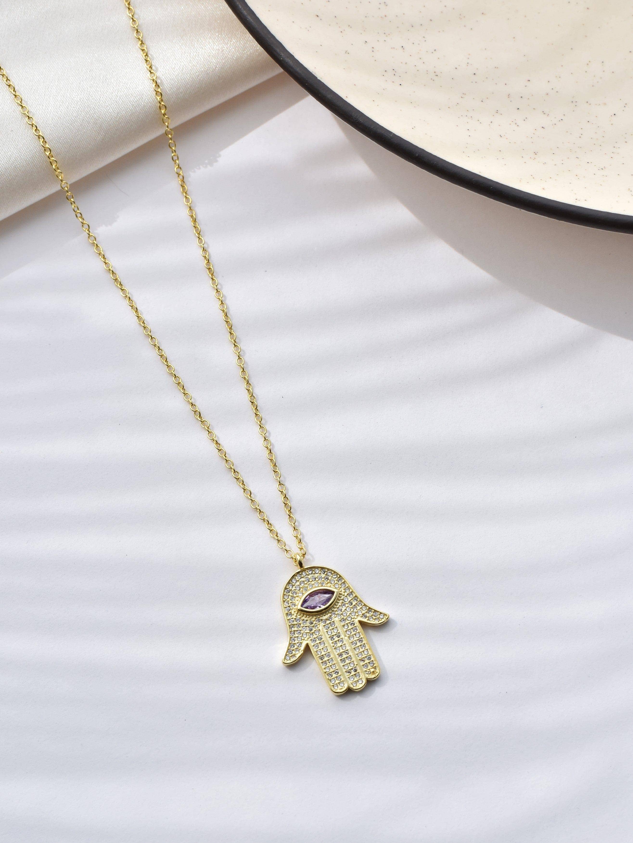 Klissaa necklace Large Hamsa Pendant Necklace