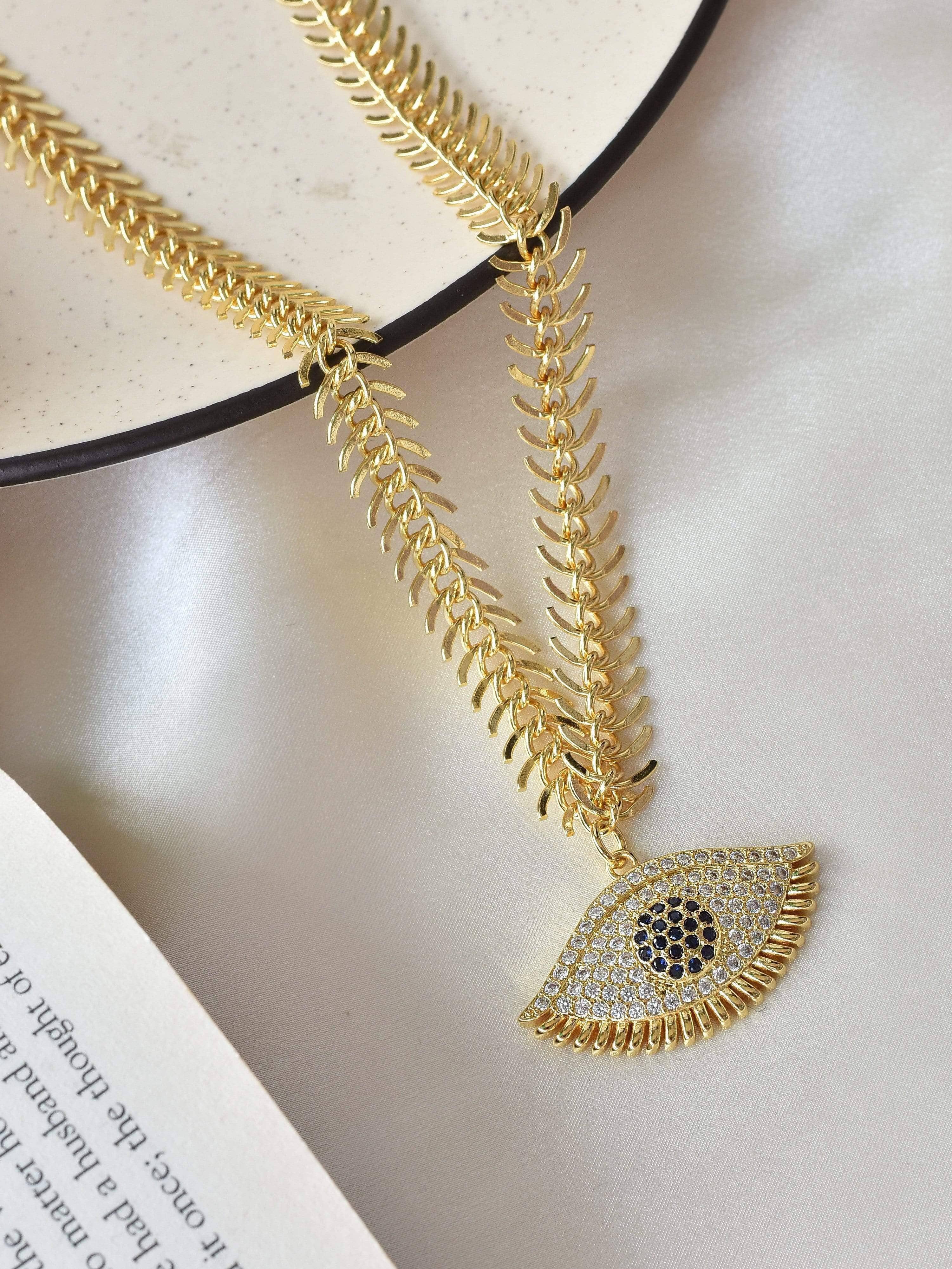 Klissaa necklace Trellis Statement Evil Eye Necklace