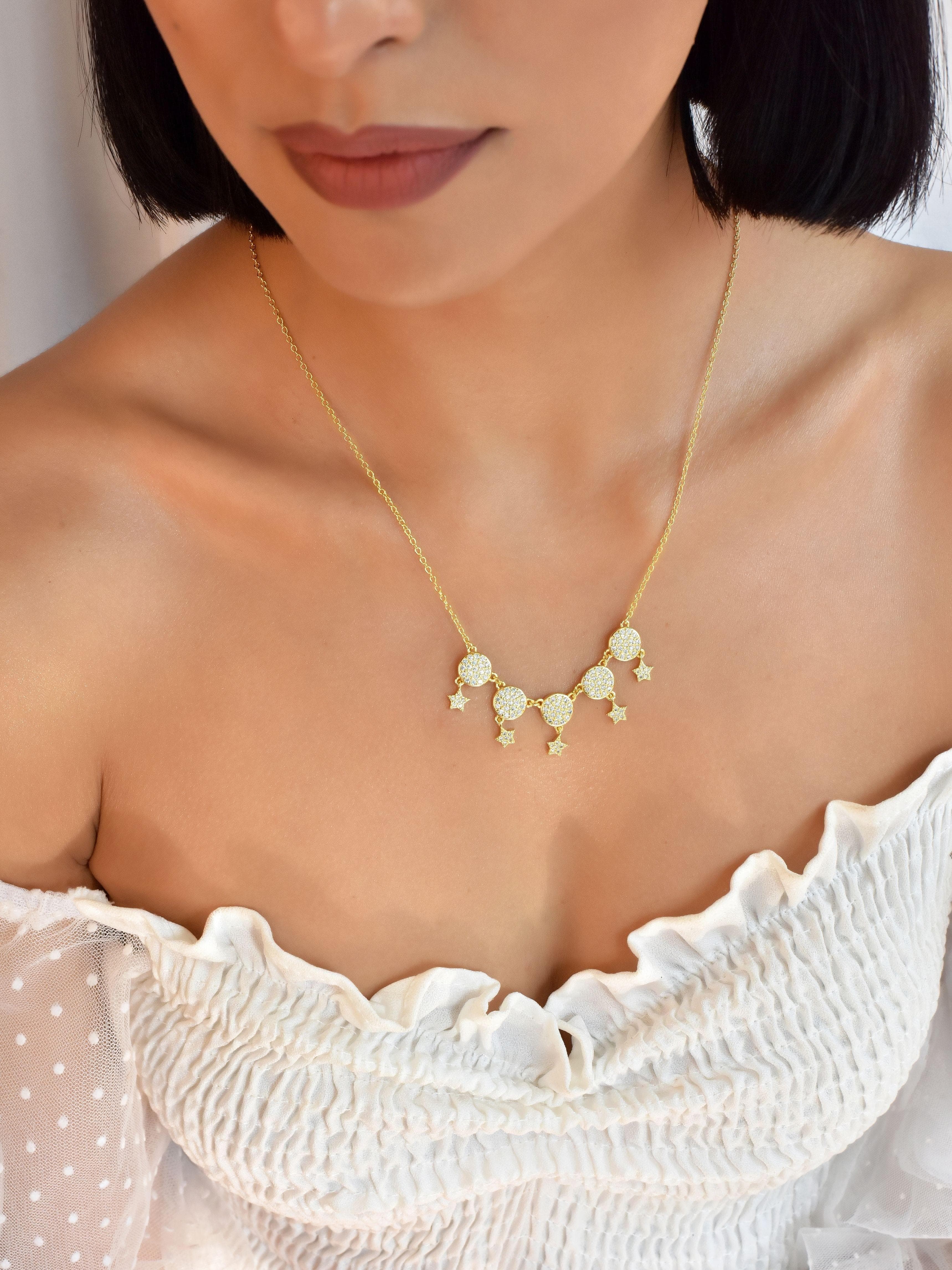 Klissaa necklace Zircon Dangler Charm Necklace