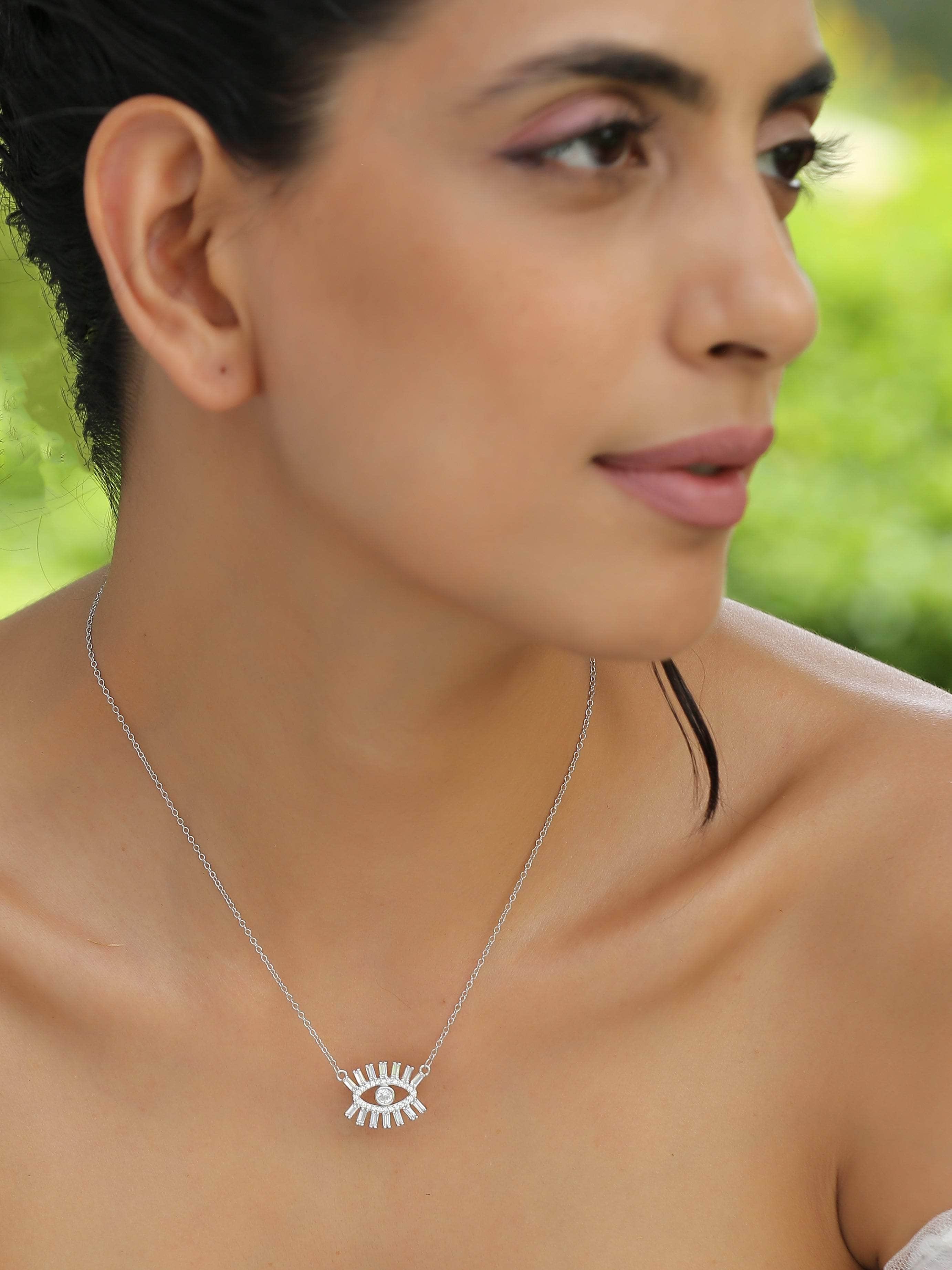 Klissaa Necklaces 925 Silver Evil Eye Necklace