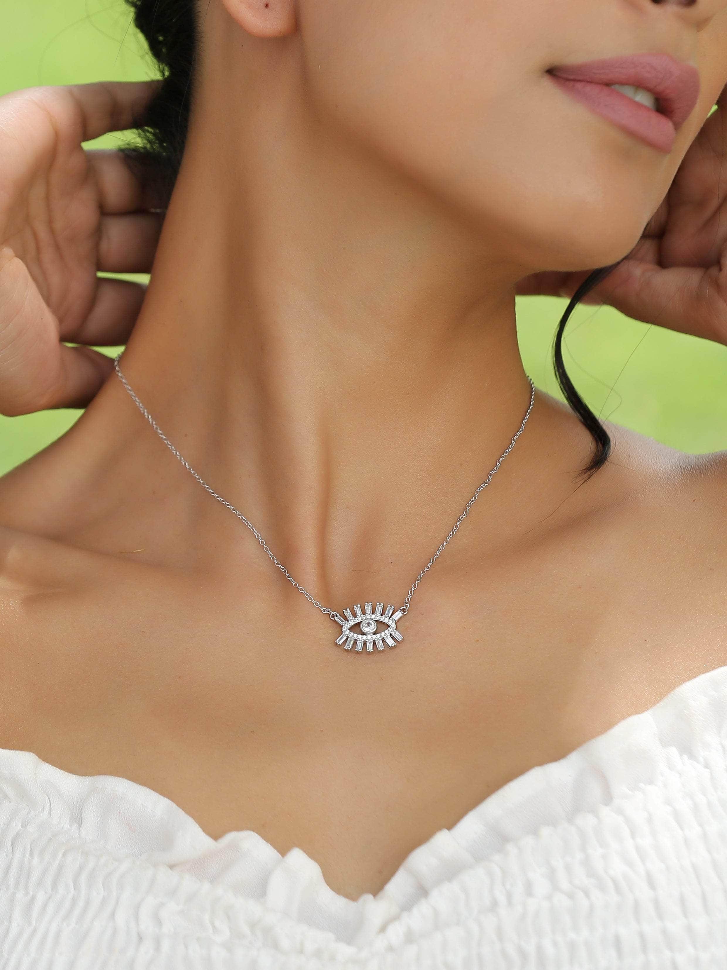 Klissaa Necklaces 925 Silver Evil Eye Necklace