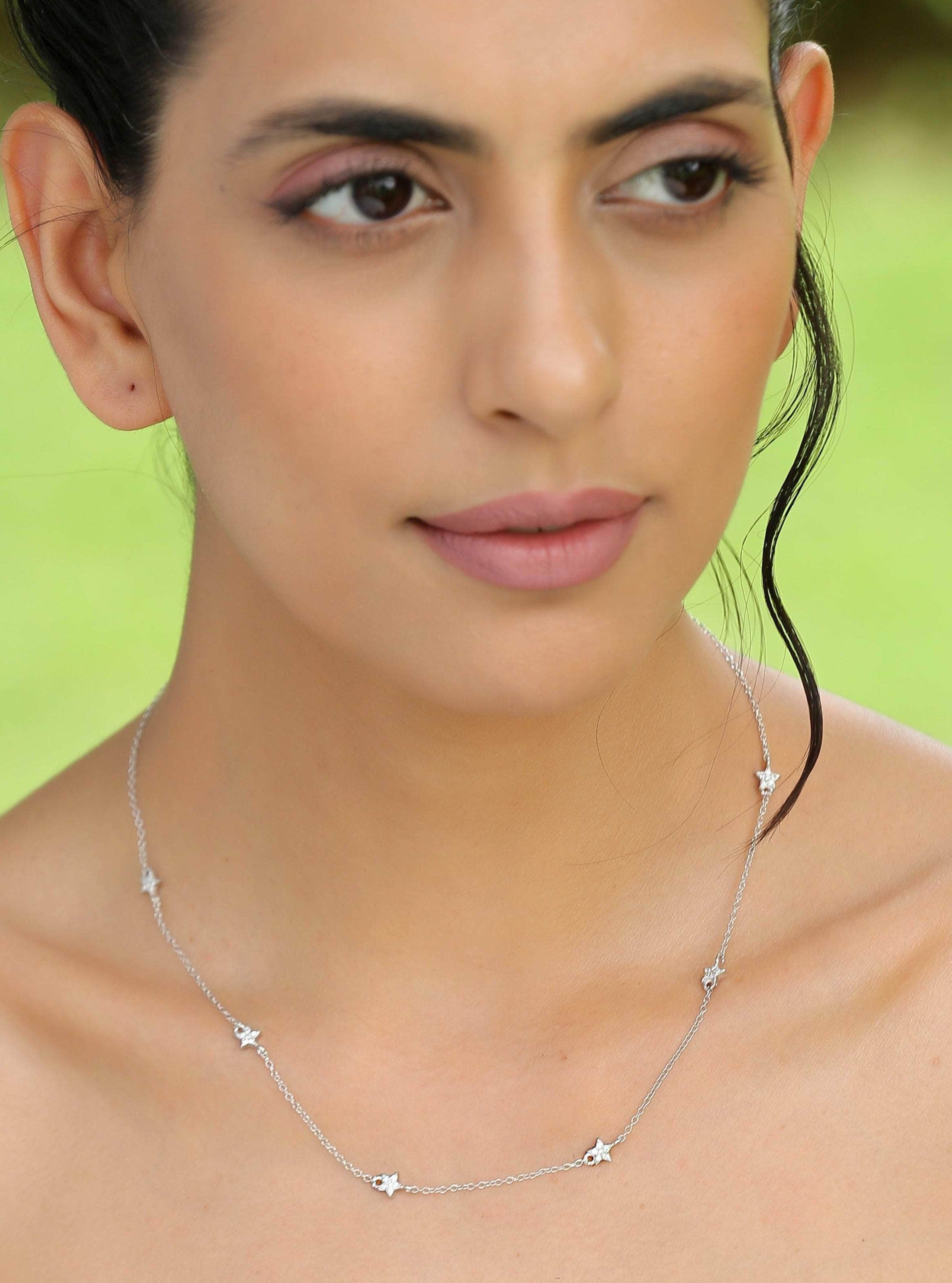 Klissaa Necklaces 925 Silver Shining Stars Necklace