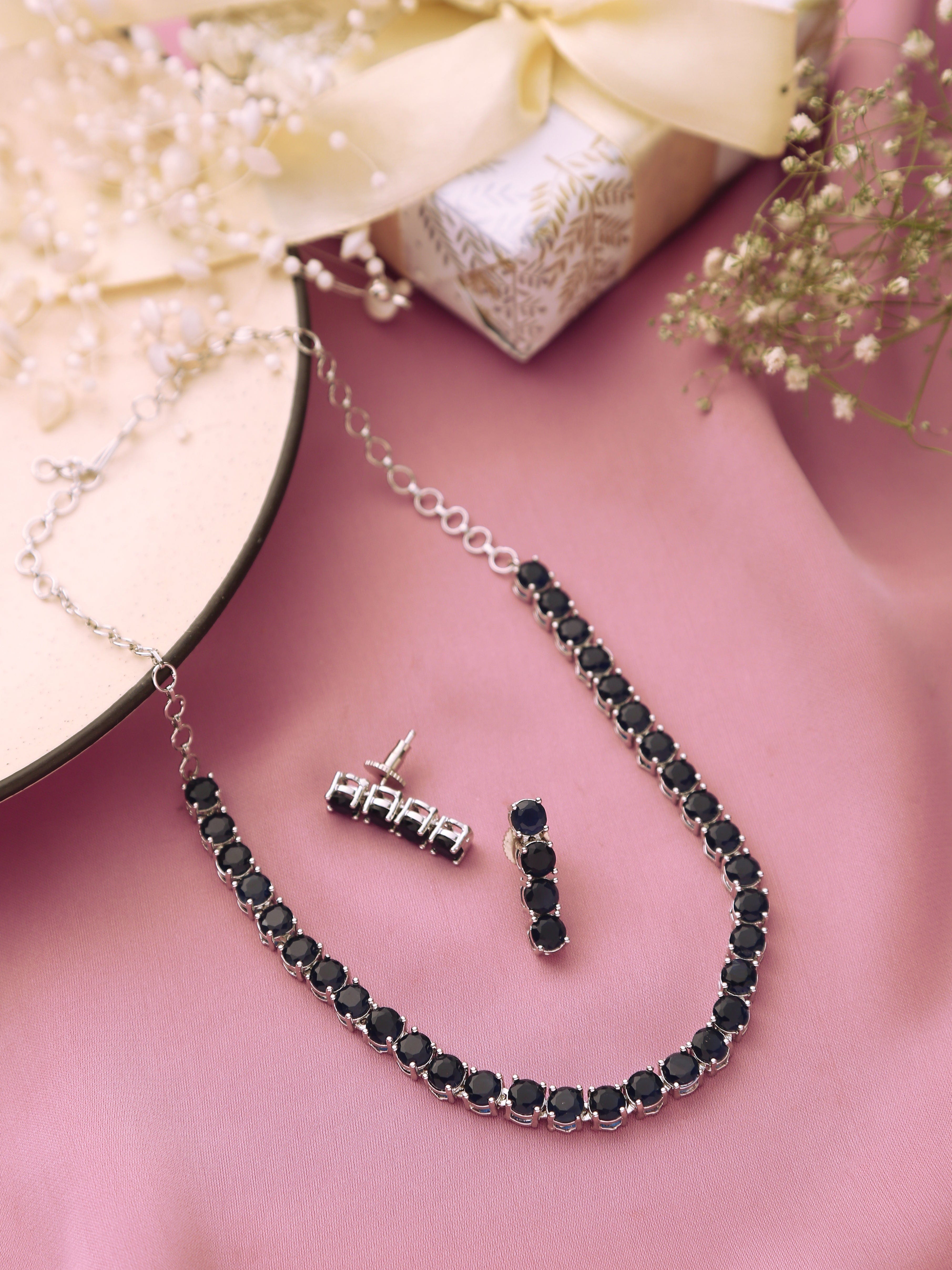 Klissaa Necklaces Blue Sapphire Necklace Set