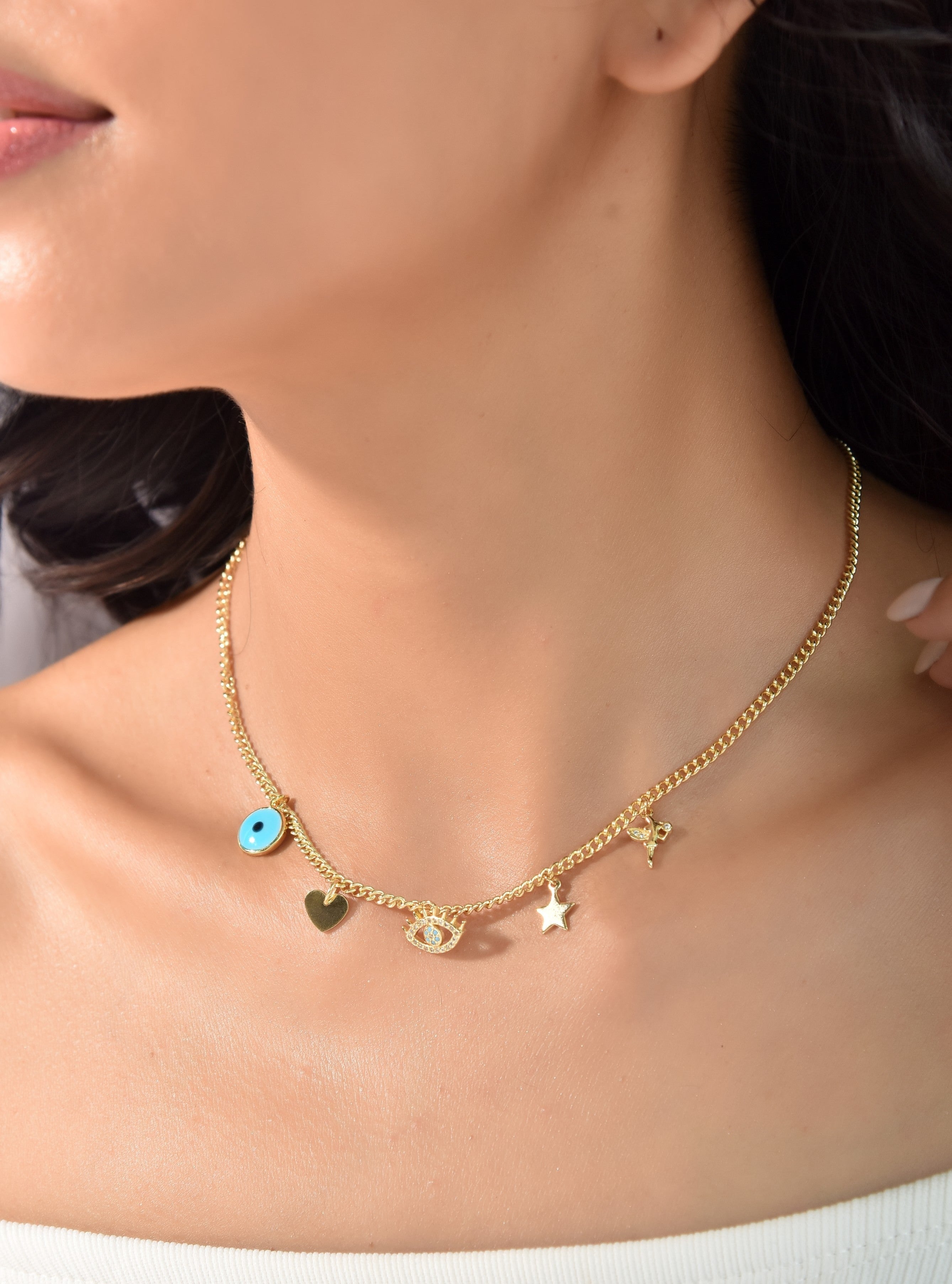 Klissaa Necklaces Elsa Evil Eye Charm Necklace