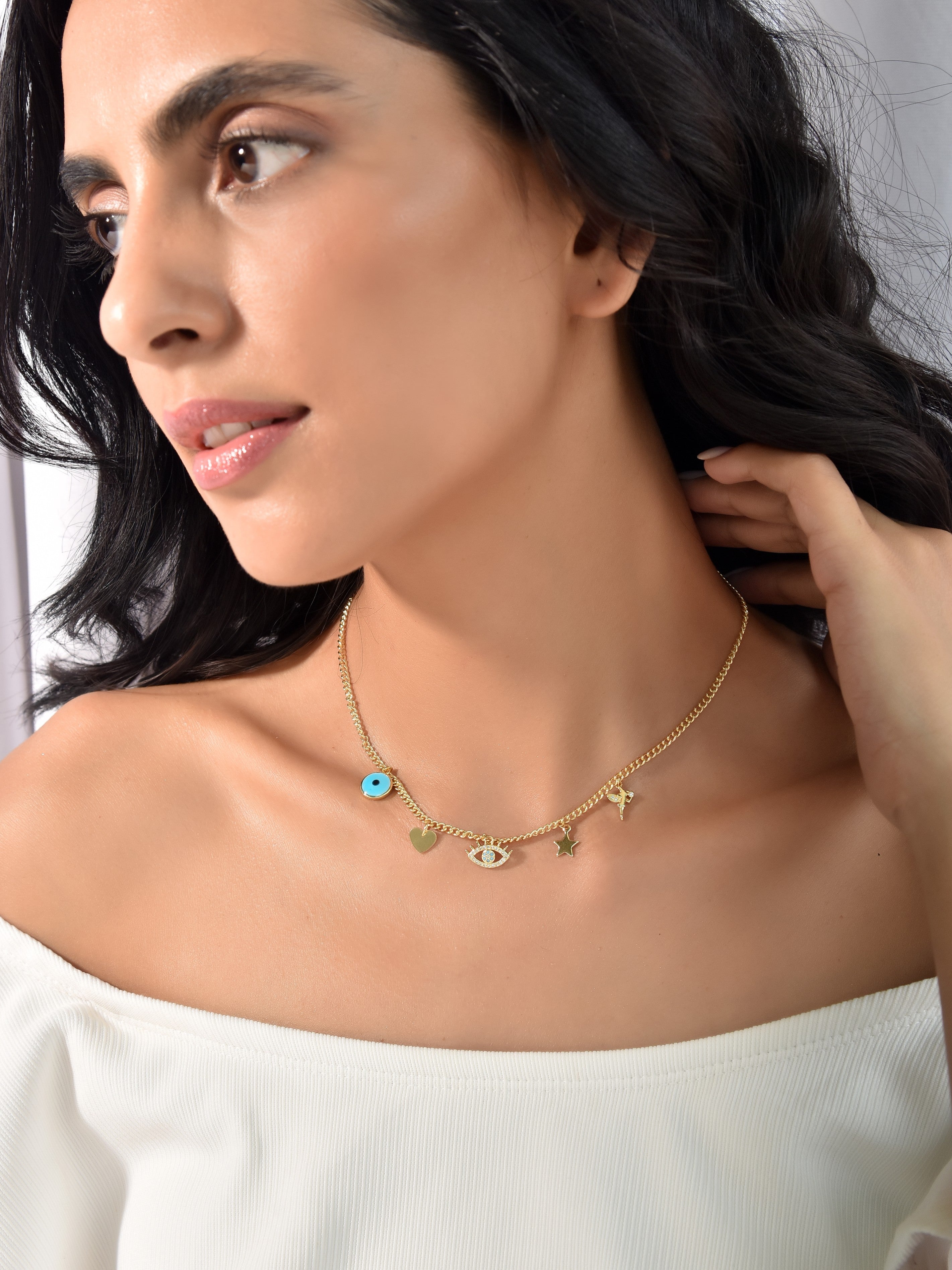 Klissaa Necklaces Elsa Evil Eye Charm Necklace