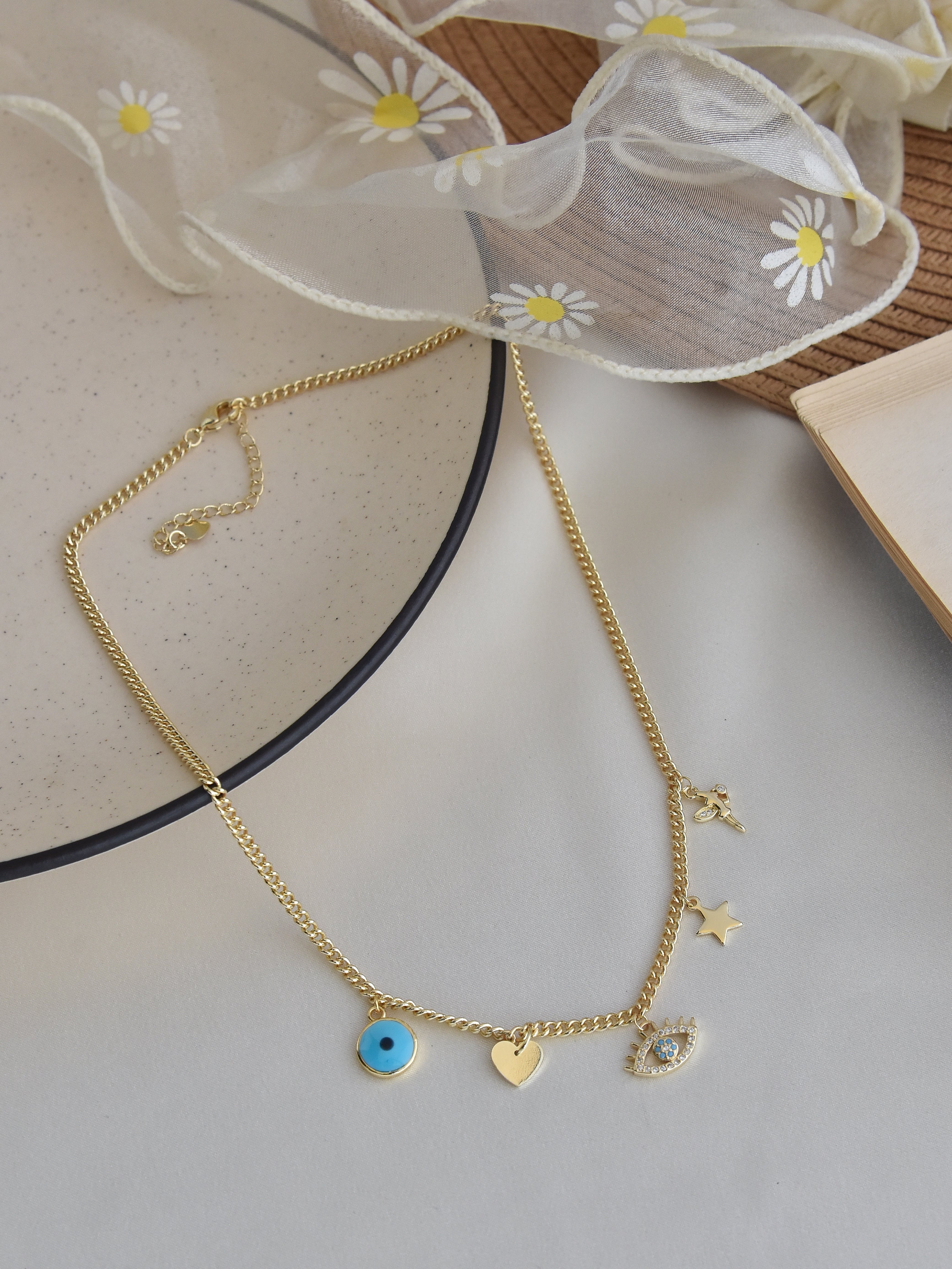 Klissaa Necklaces Elsa Evil Eye Charm Necklace