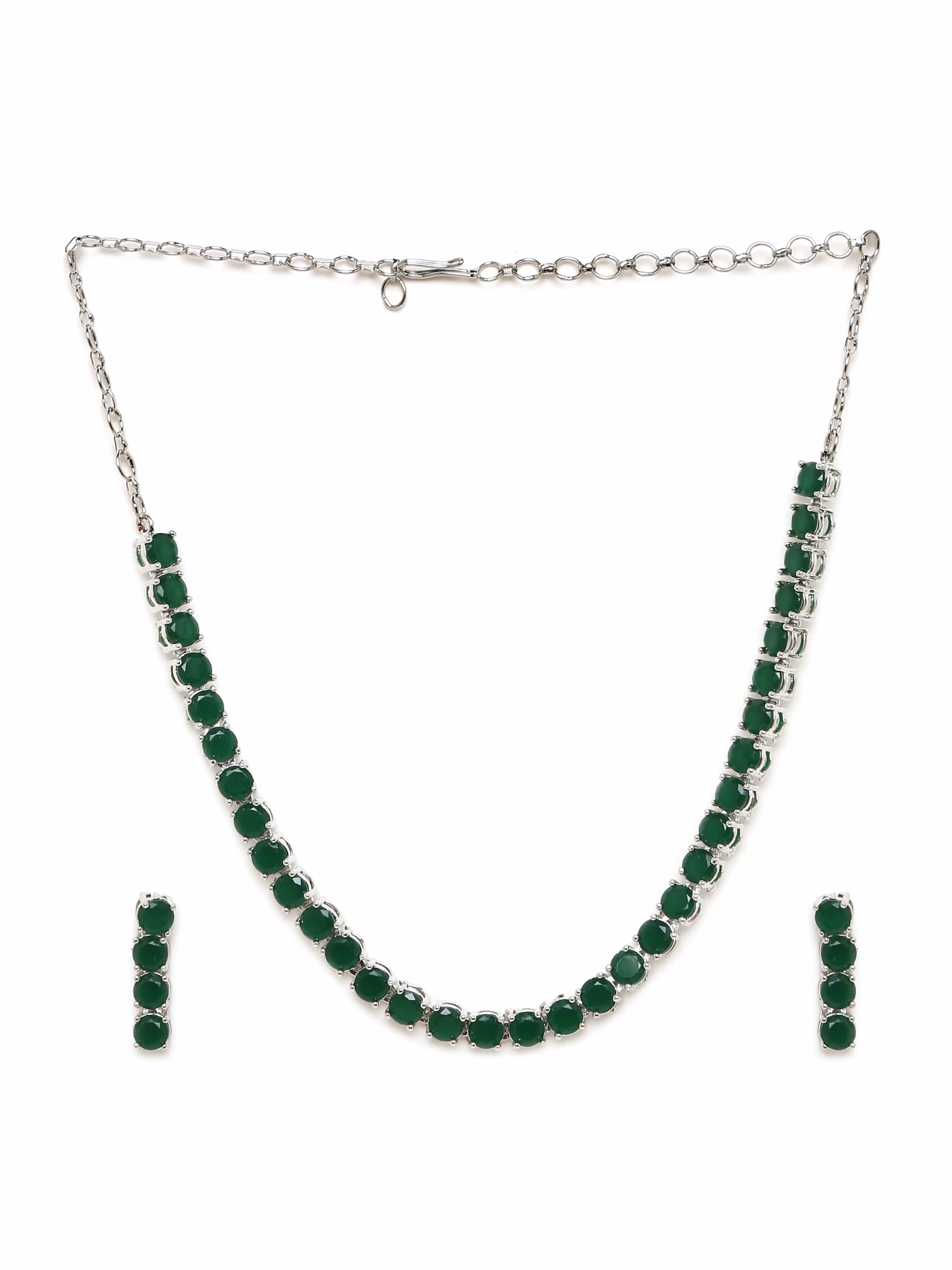 Klissaa Necklaces Emerald Green Necklace Set
