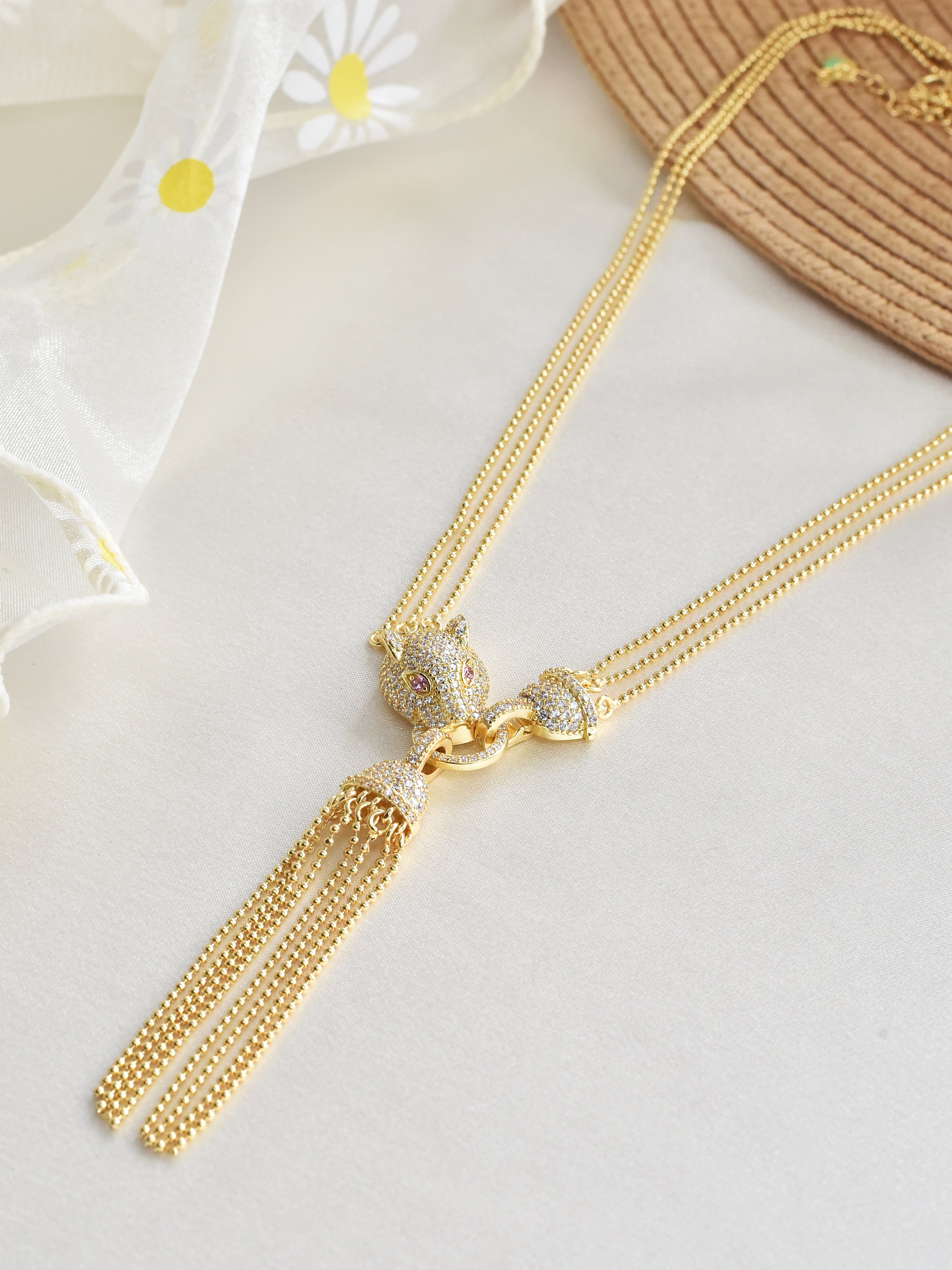 Klissaa Necklaces Gold Panther Necklace