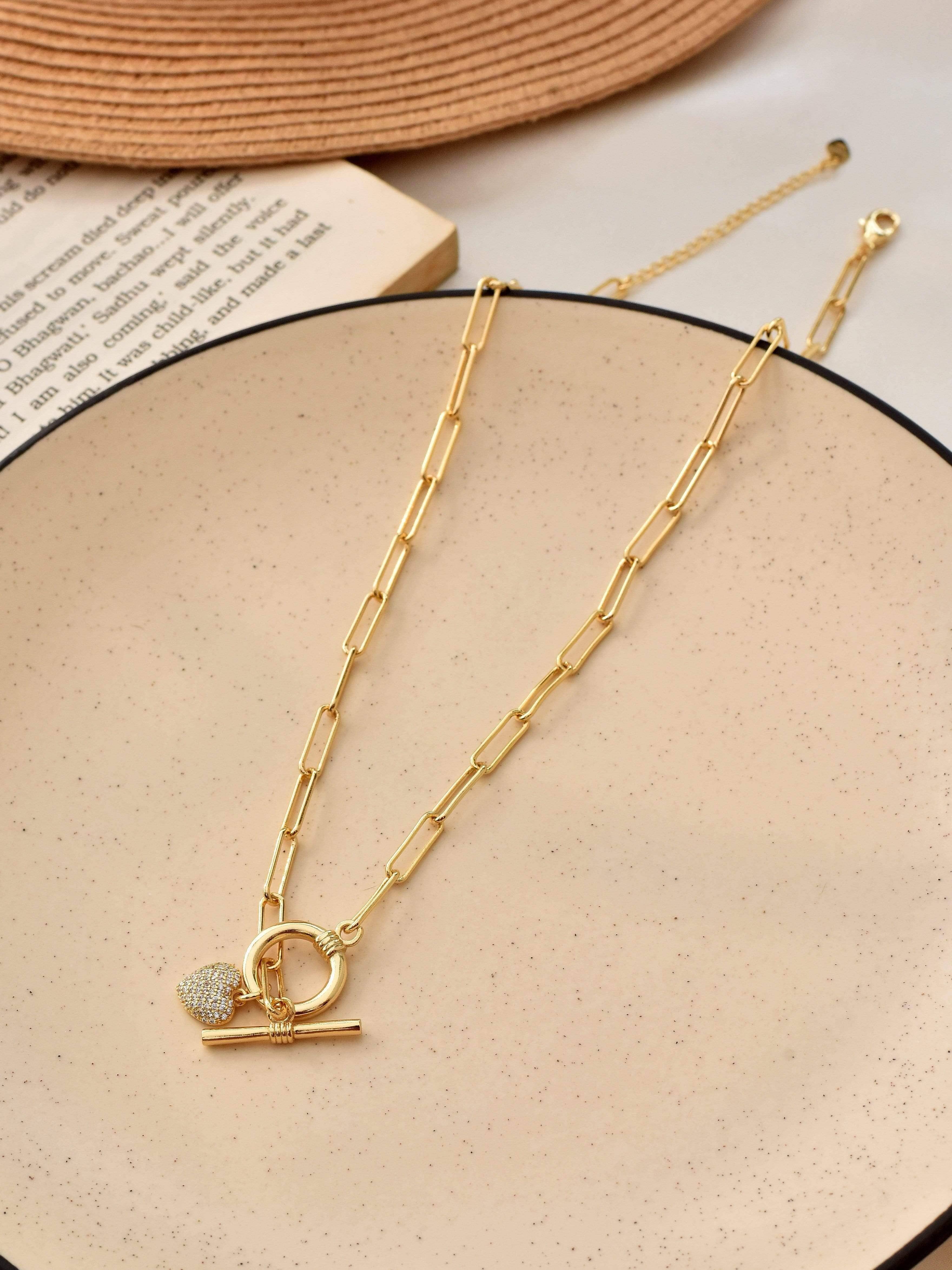 Klissaa Necklaces Klissaa Golden Love Statement Necklace