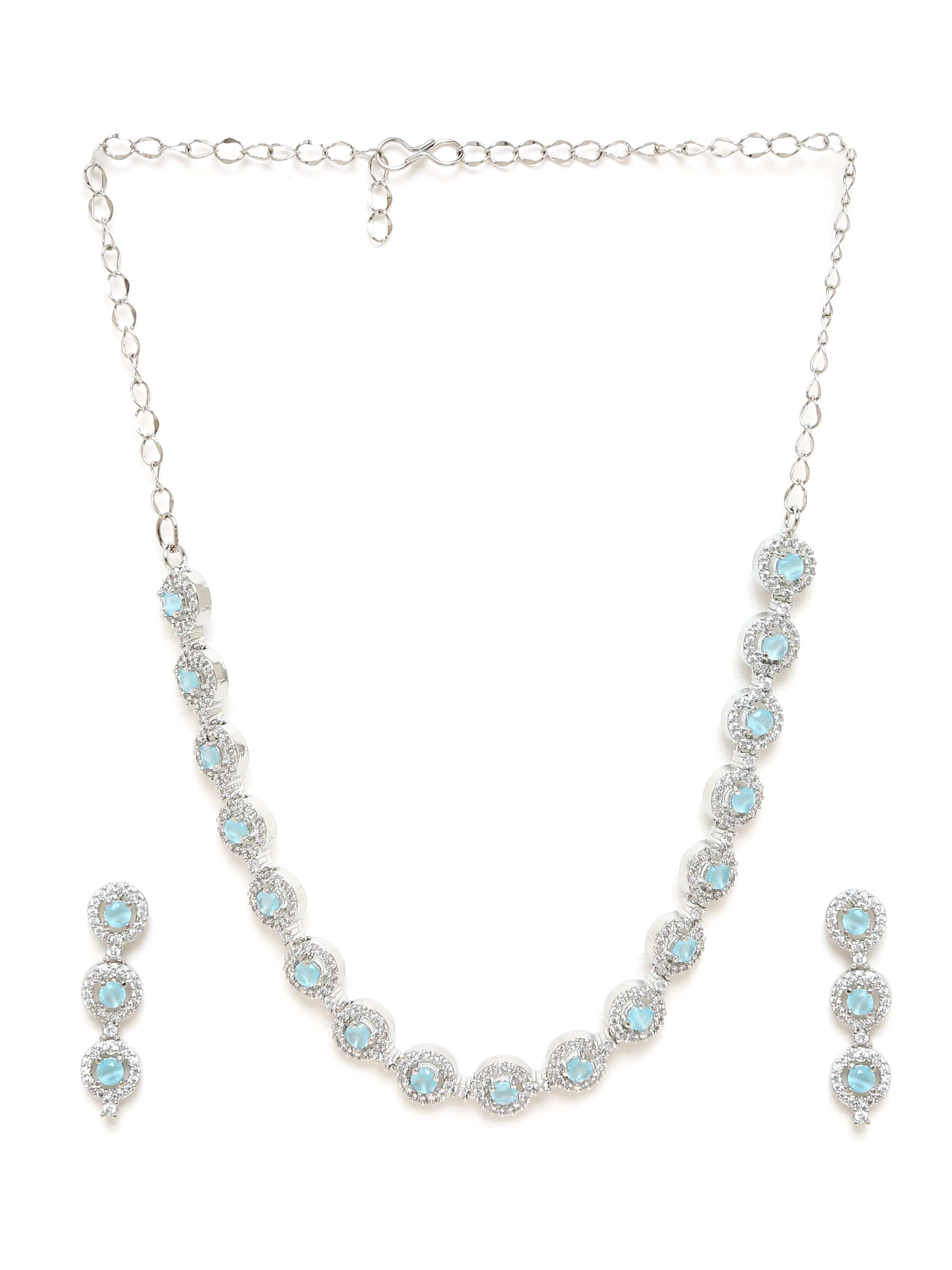 Klissaa Necklaces Melisa Mint Crystals Necklace Set