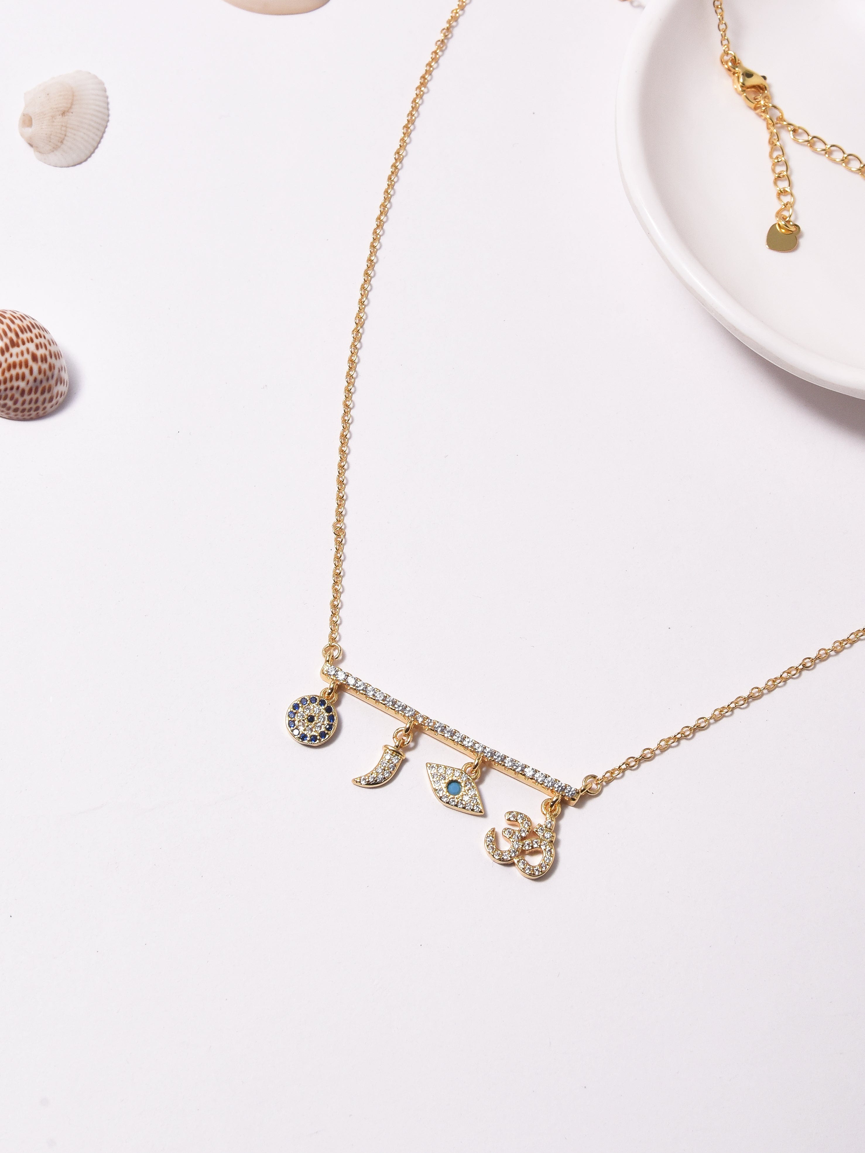 Klissaa Necklaces OM Nazar Charm Necklace