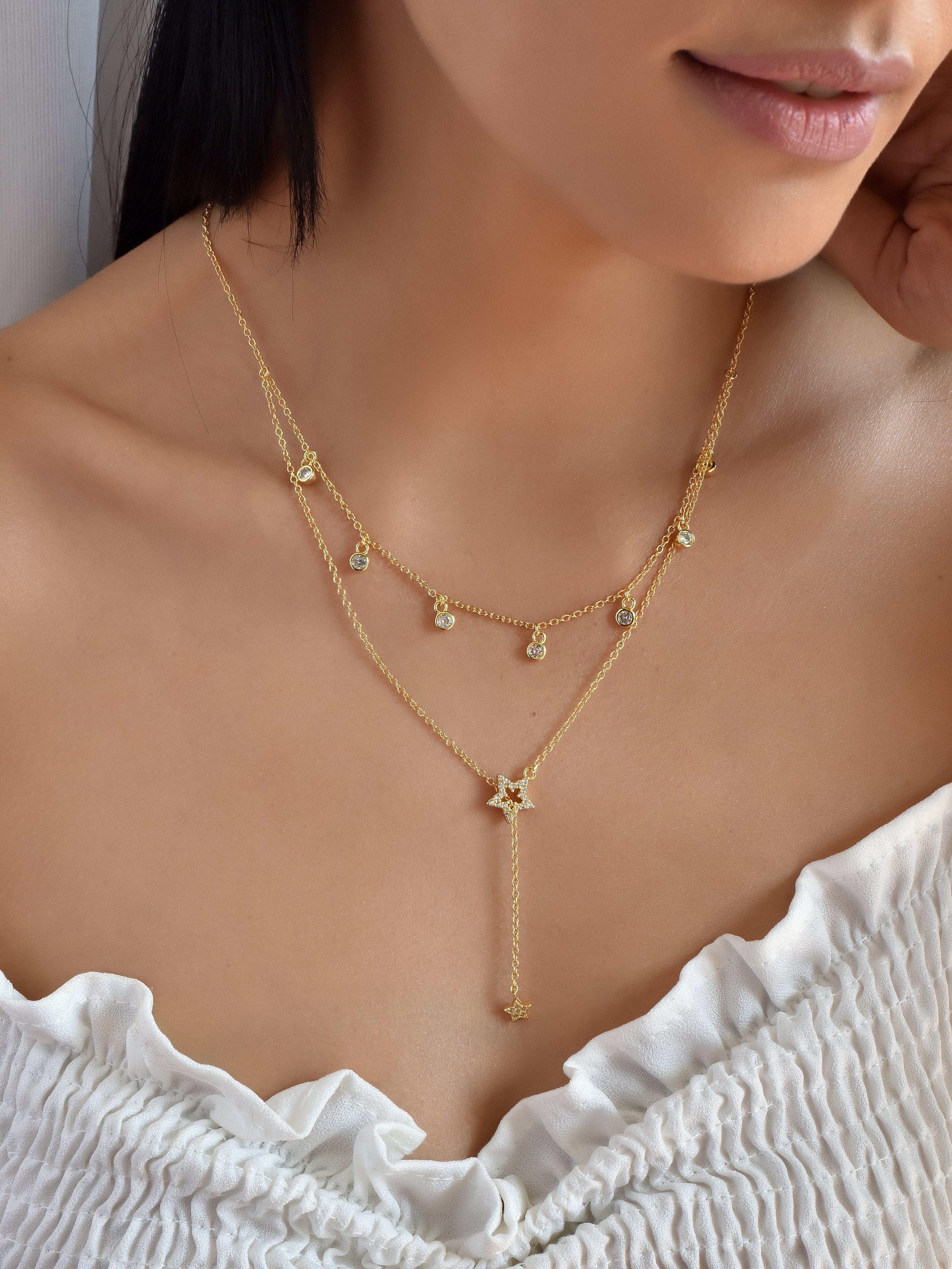 Klissaa Necklaces Star Chimes Layered Necklace