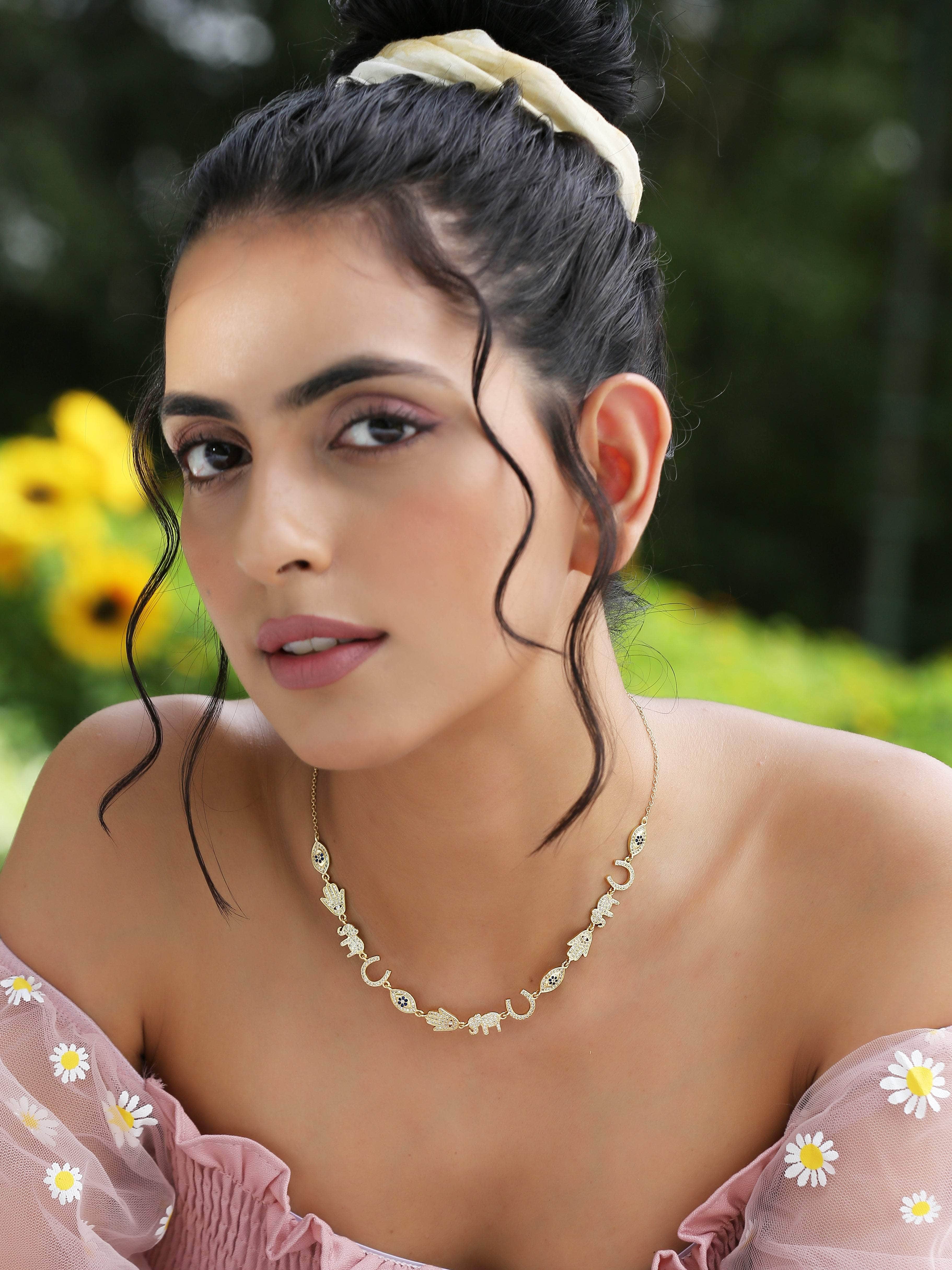 Klissaa Necklaces The Good Vibes Multi Charm Necklace