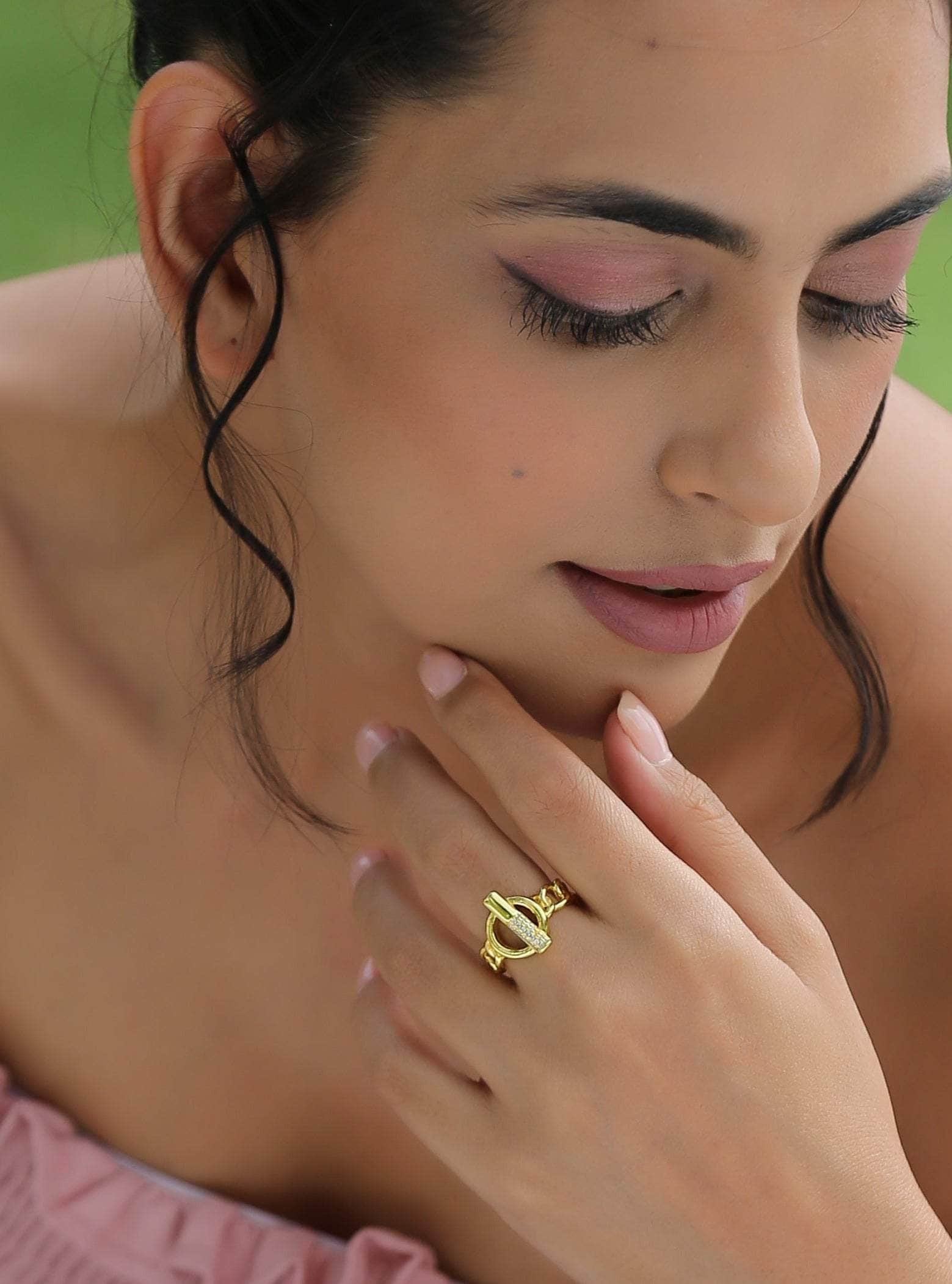 Klissaa Rings 22K Gold Plated Statement Ring