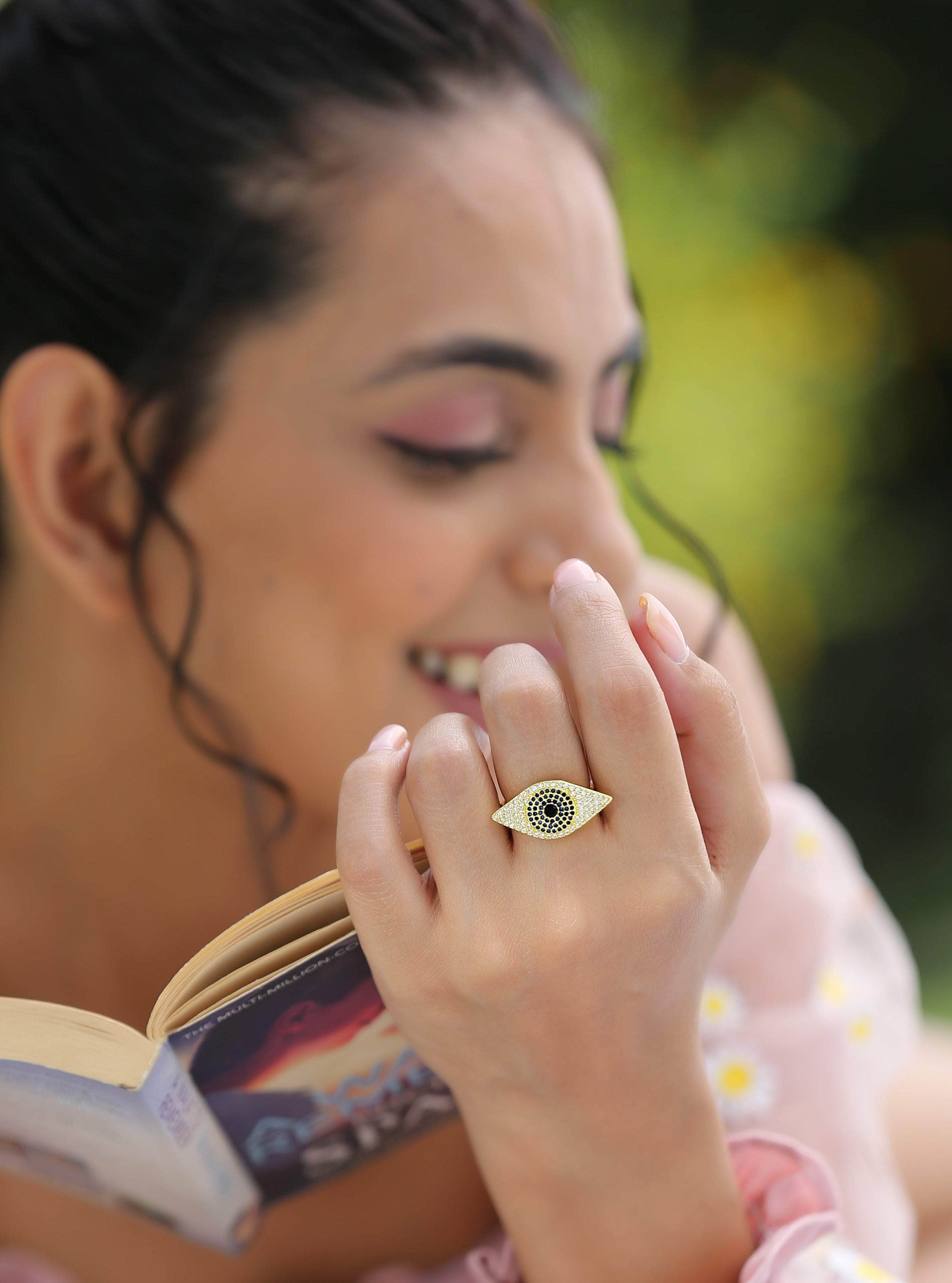 Klissaa Rings Classic Zirconia Evil Eye Ring By Klissaa