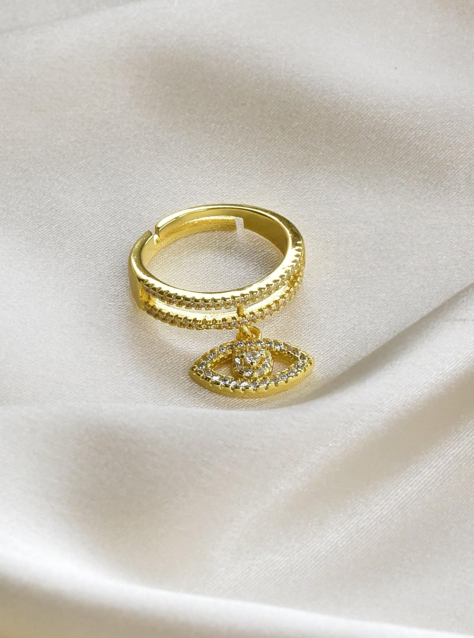 Klissaa Rings Evil Eye Drop Ring By Klissaa