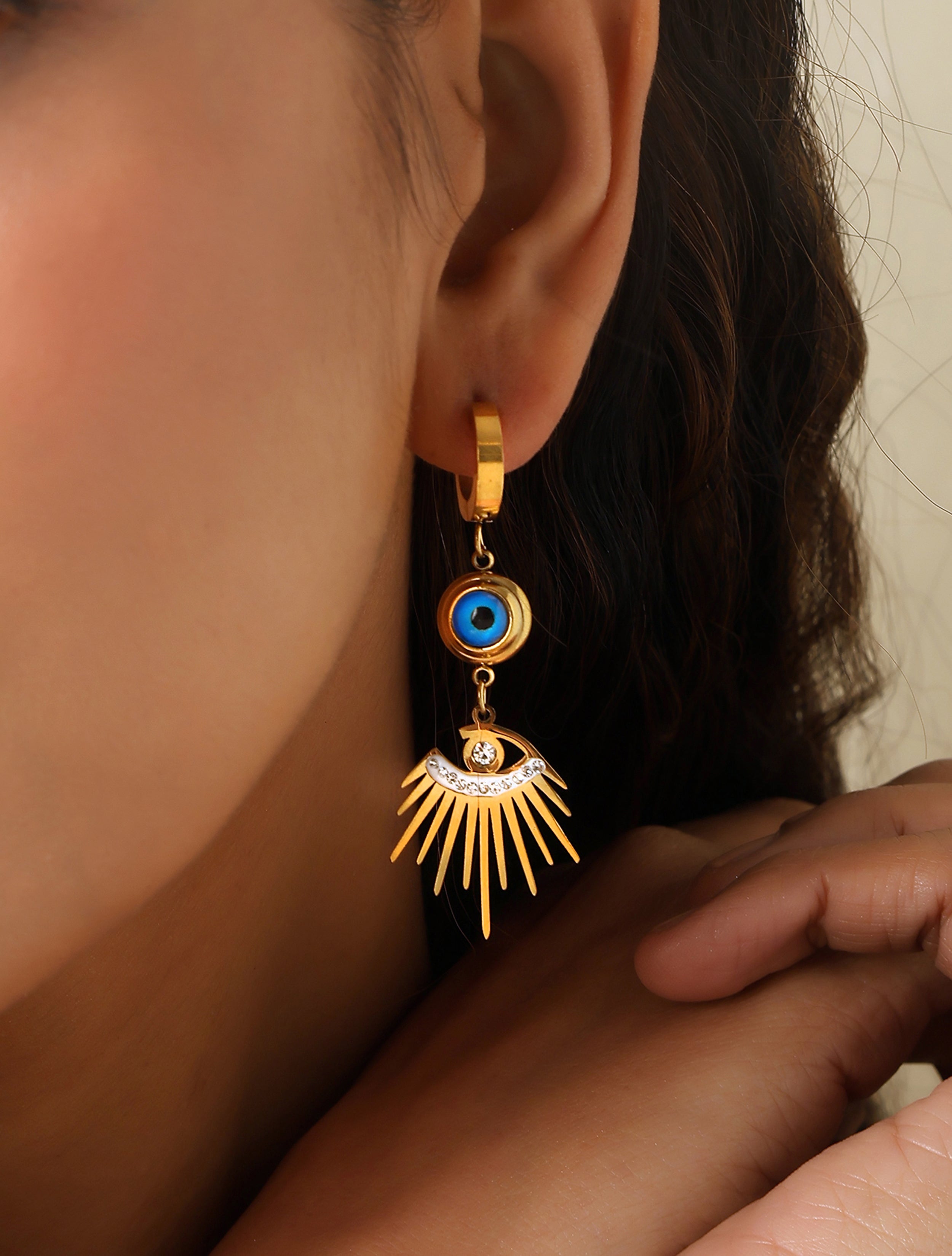 Tribal Rare Evil Eye Drop Earrings