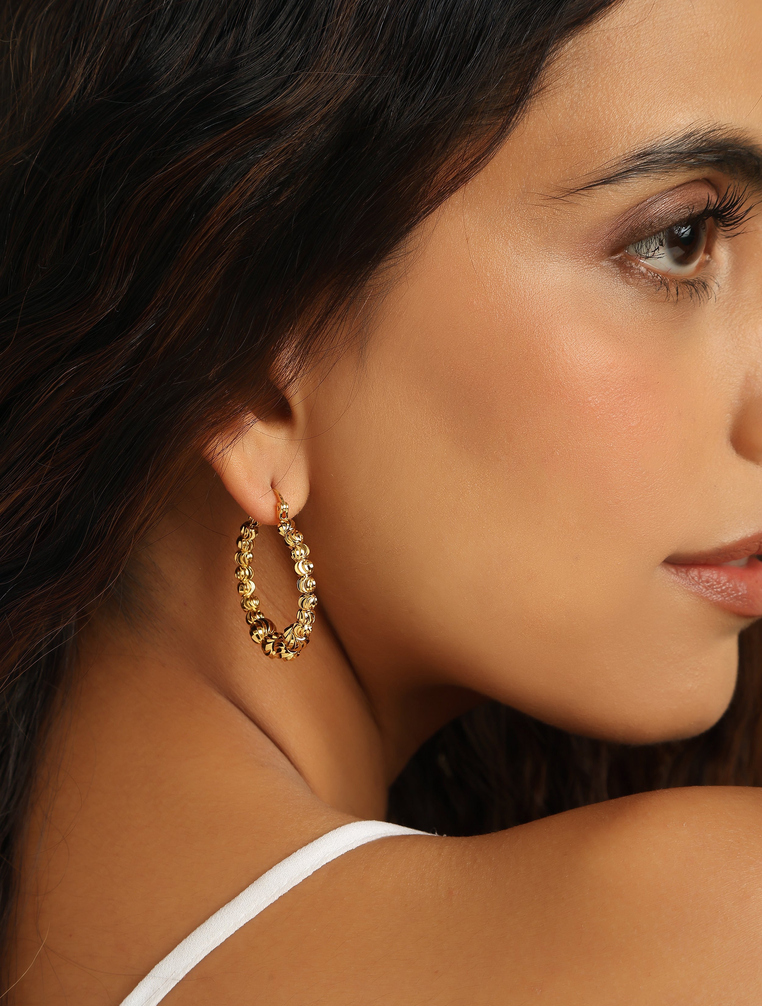 18K Gold Filler Designer Hoops