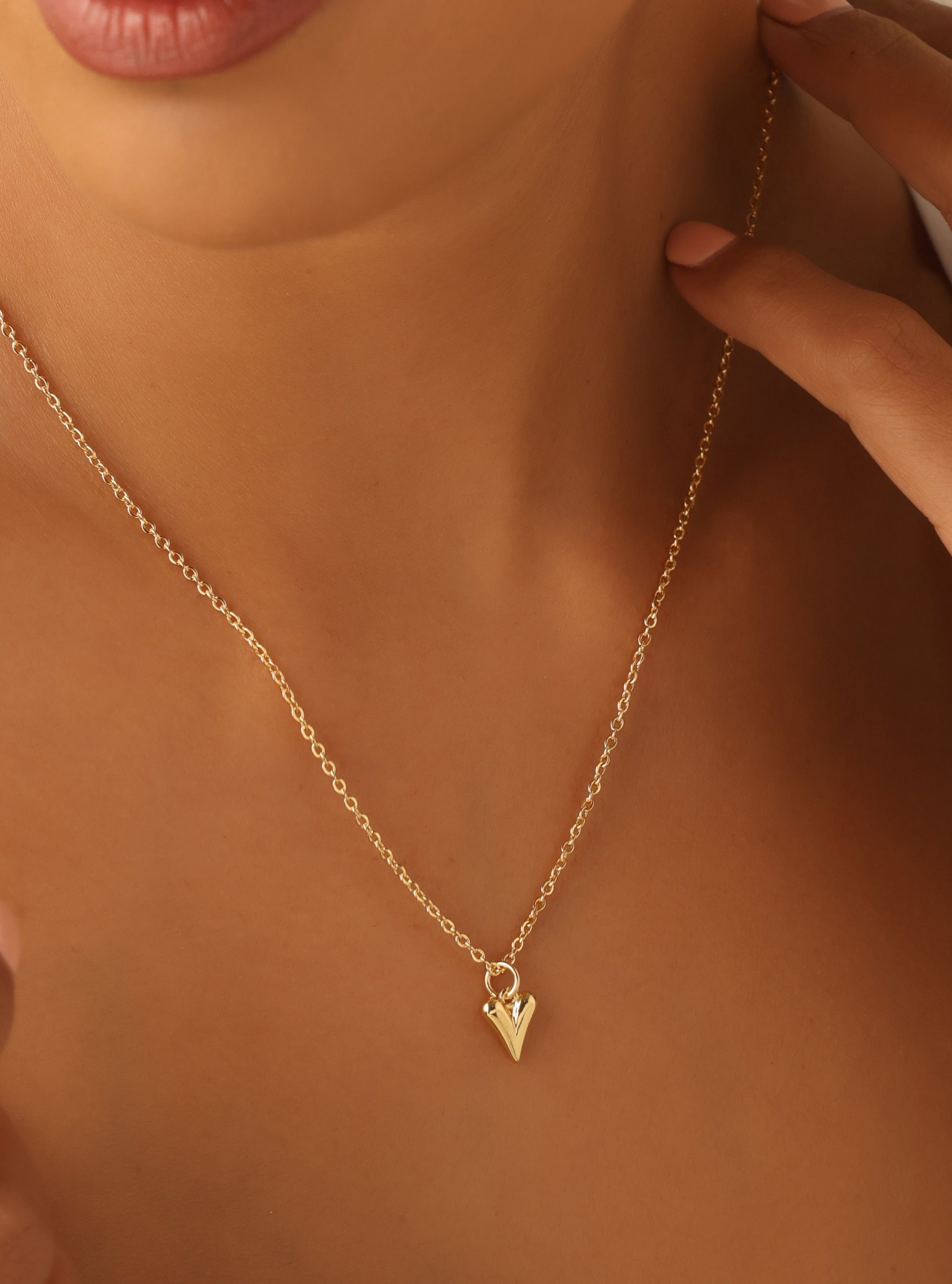 Smooth Heart Gold Plated Necklace