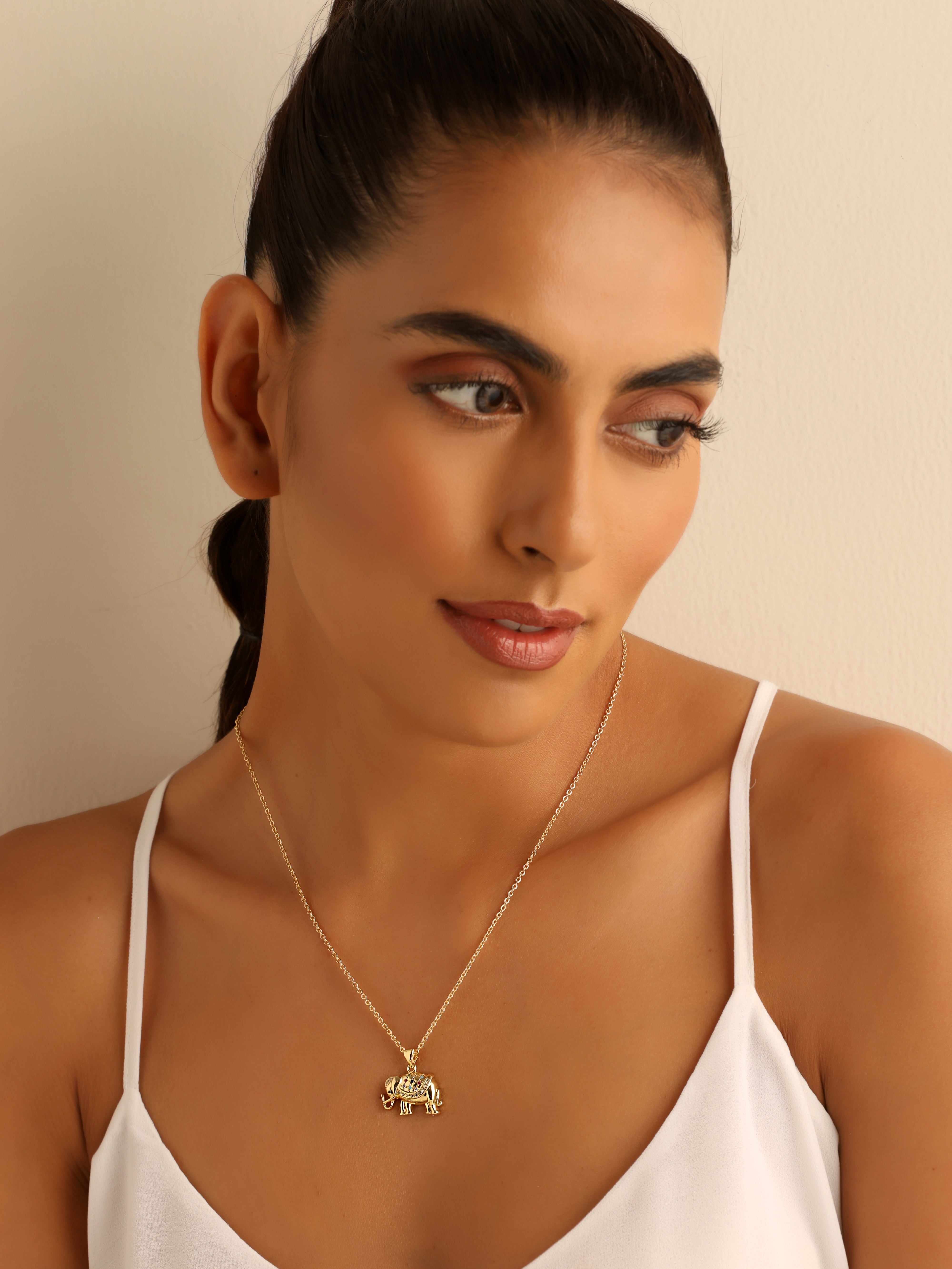 Gold Haathi Necklace