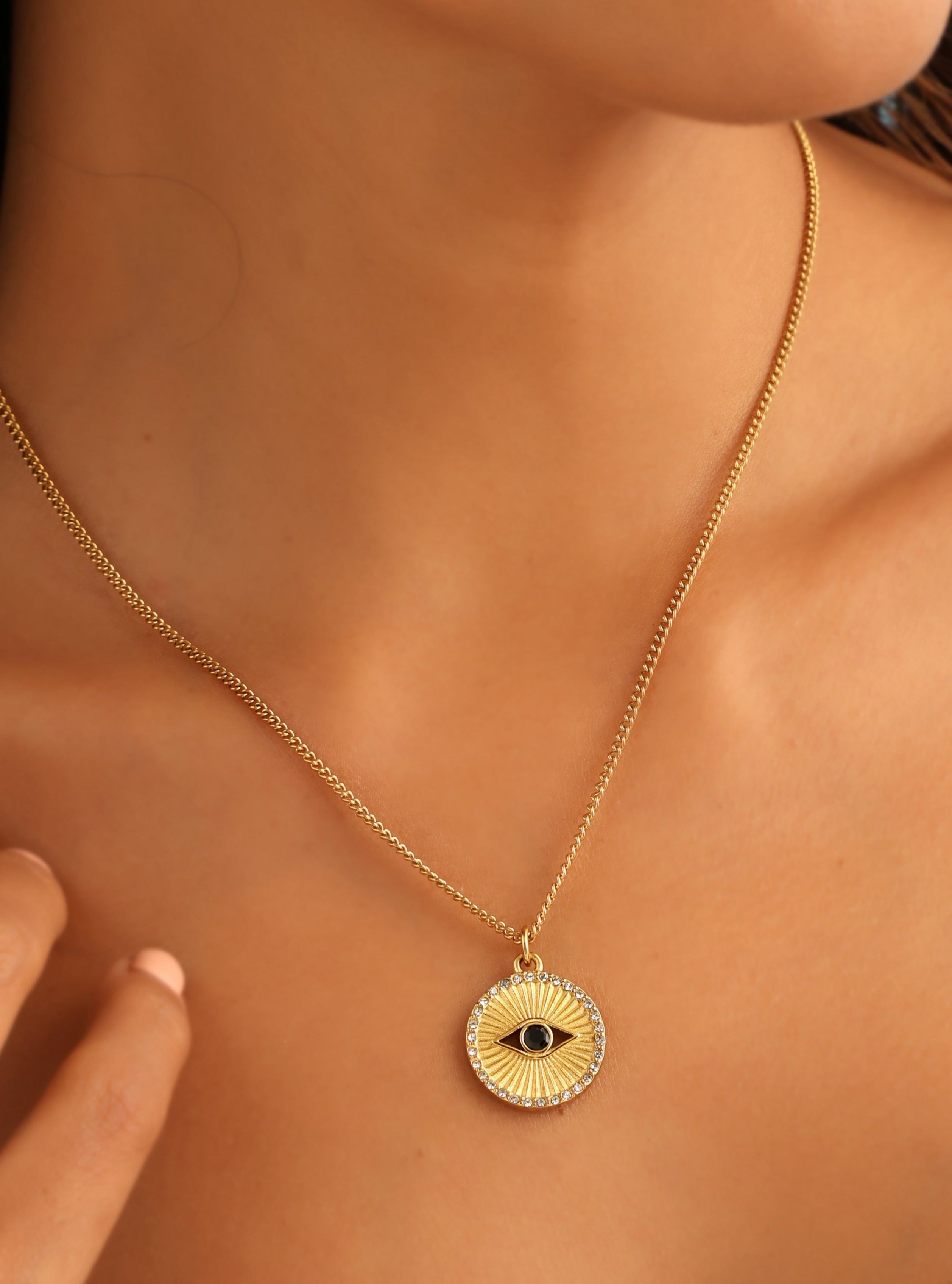 Shea Round Evil Eye Necklace