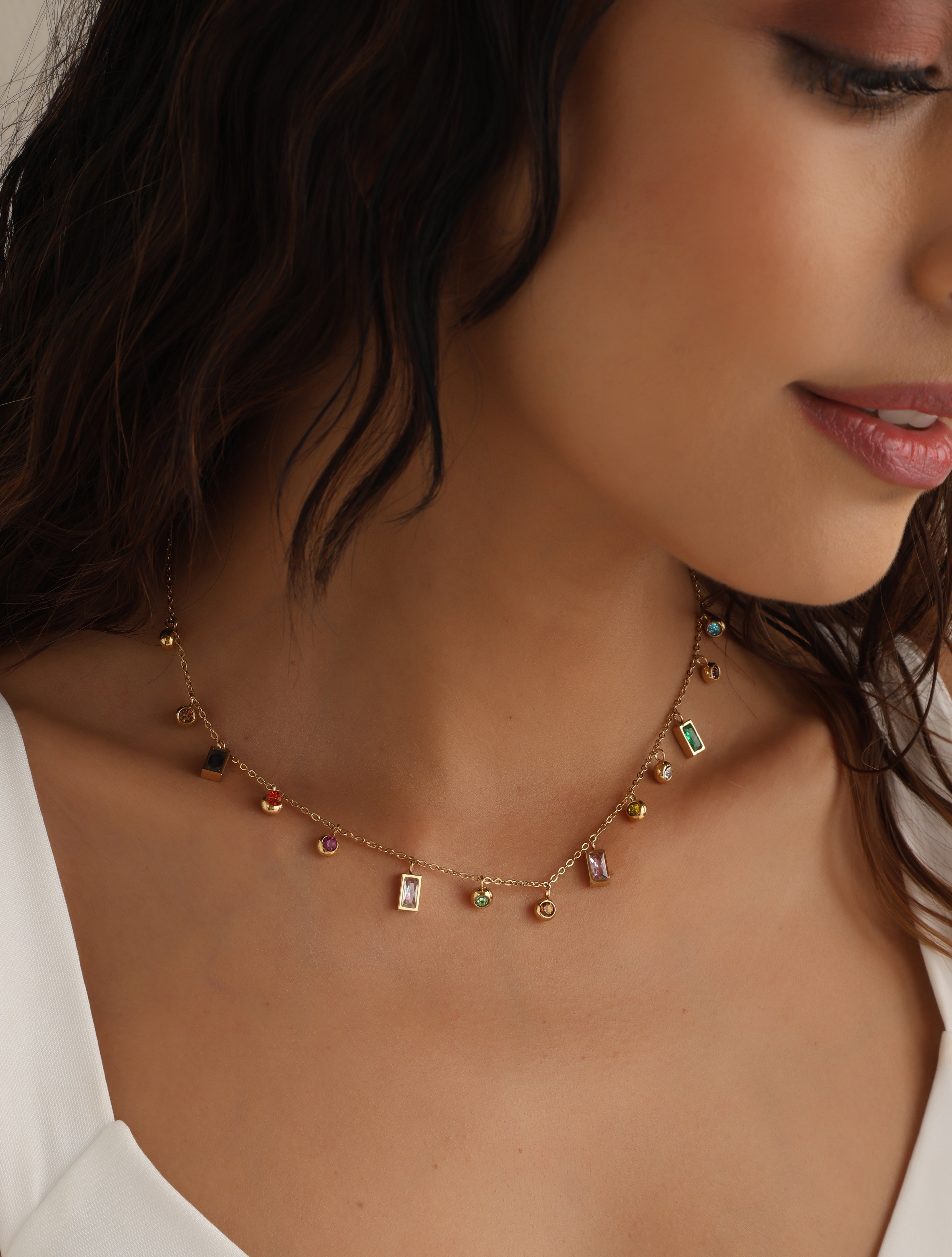 Multi-Color Stones Necklace