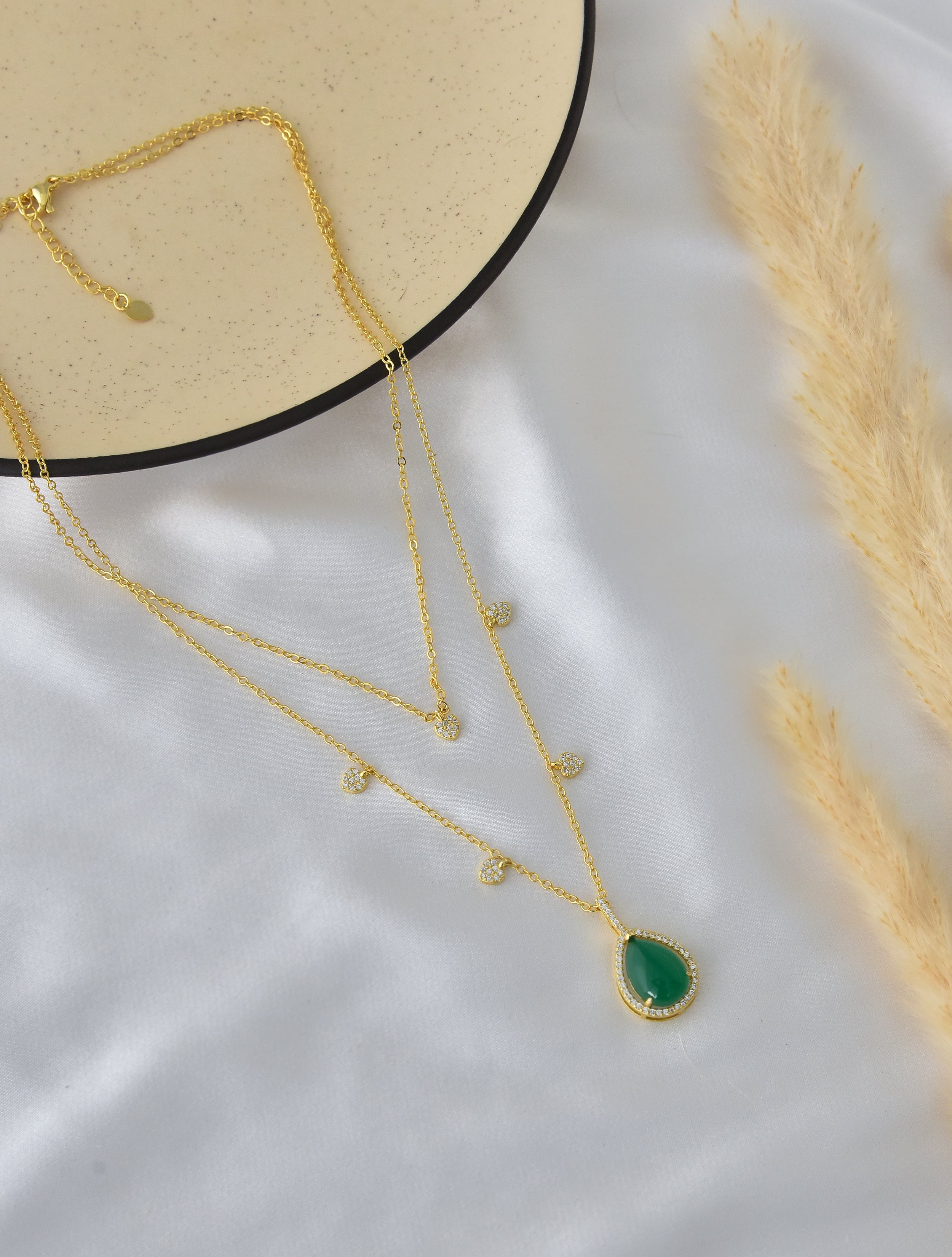 Emerald Spark Layered Necklace