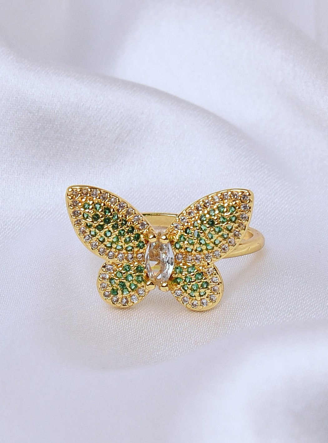 Amyra Butterfly Crystal Ring