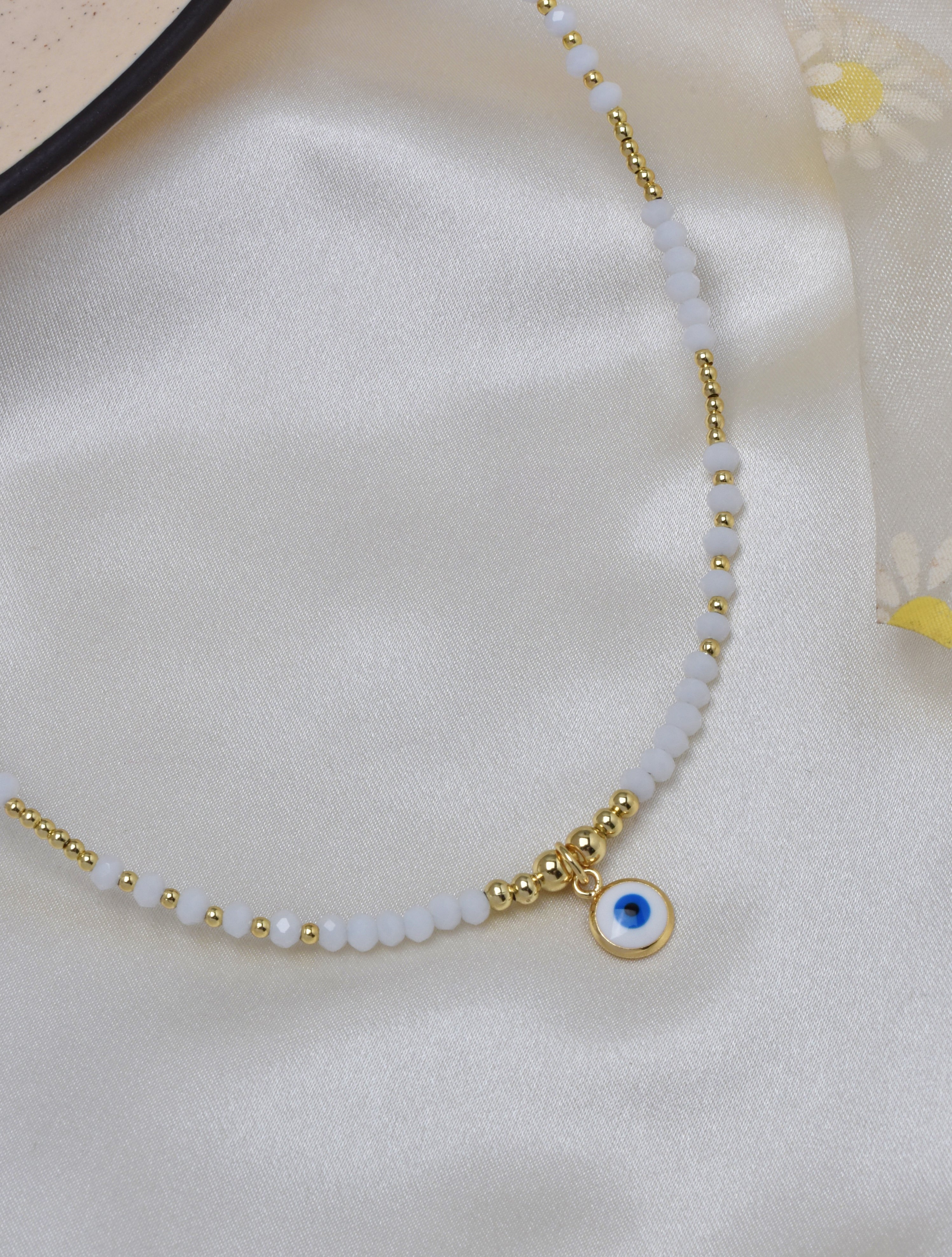 Pearly Bliss Beaded Nazar Necklace