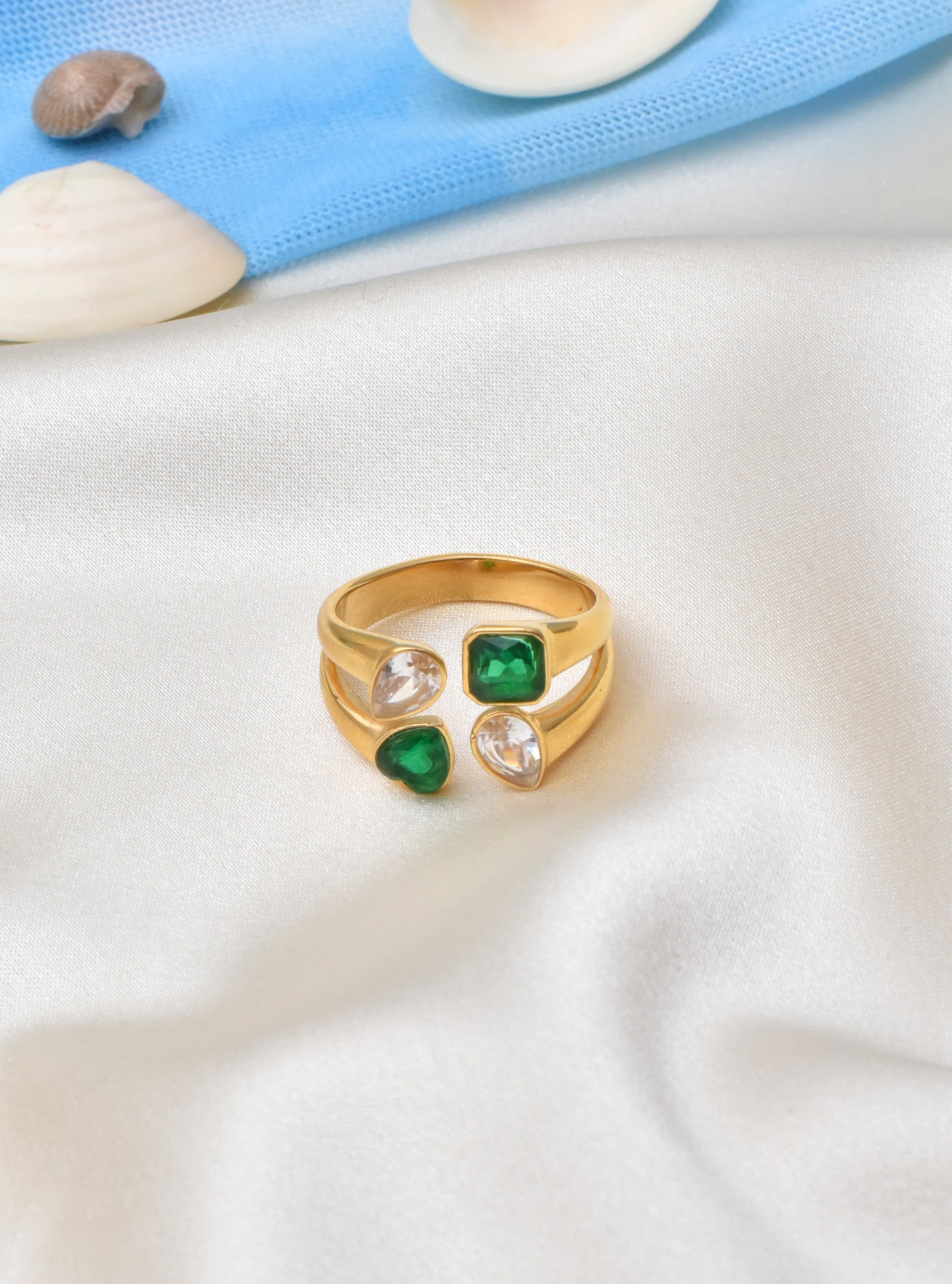 Emerald Diamante Waterproof Ring