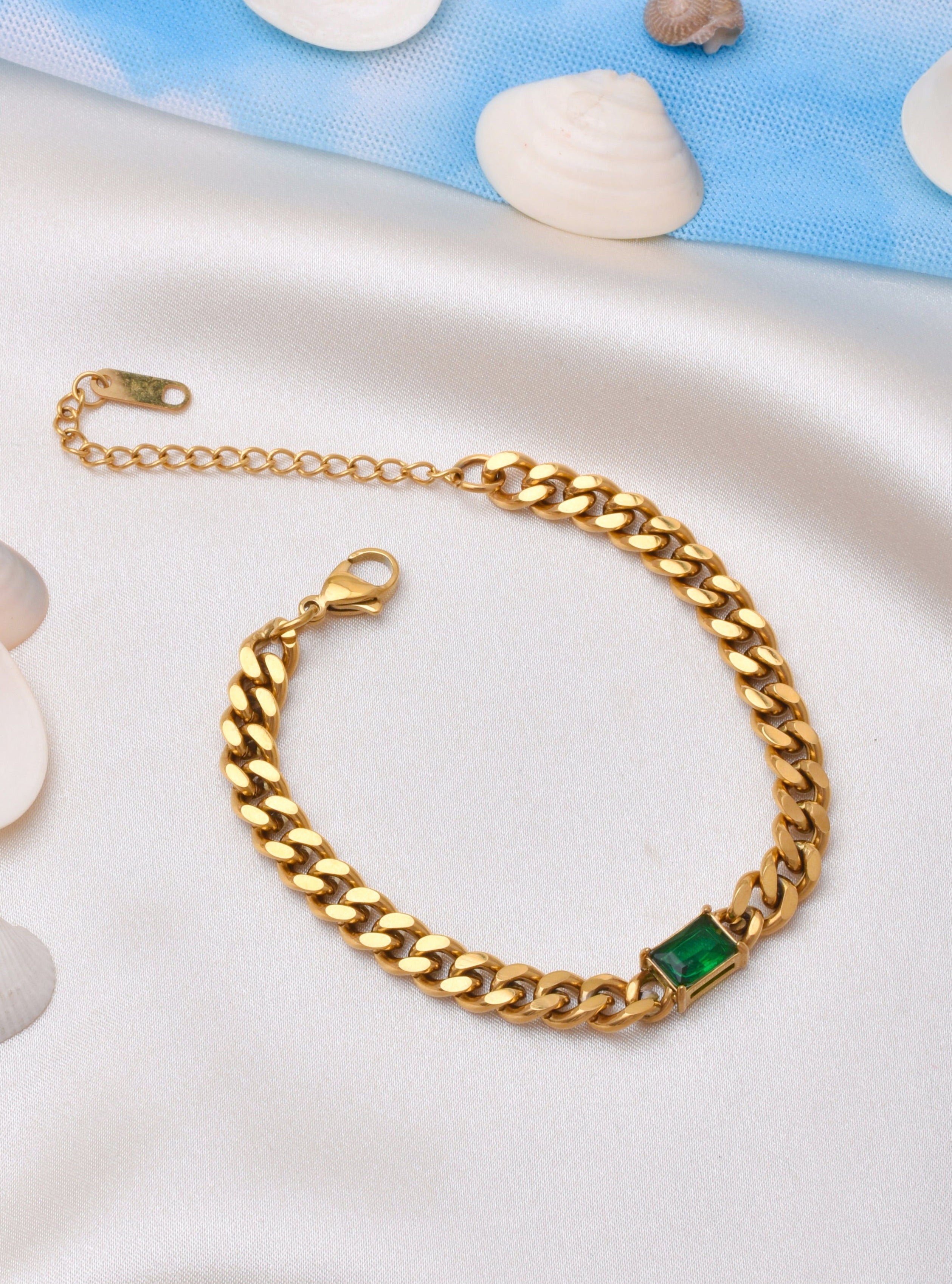 Gold Emerald Bracelet