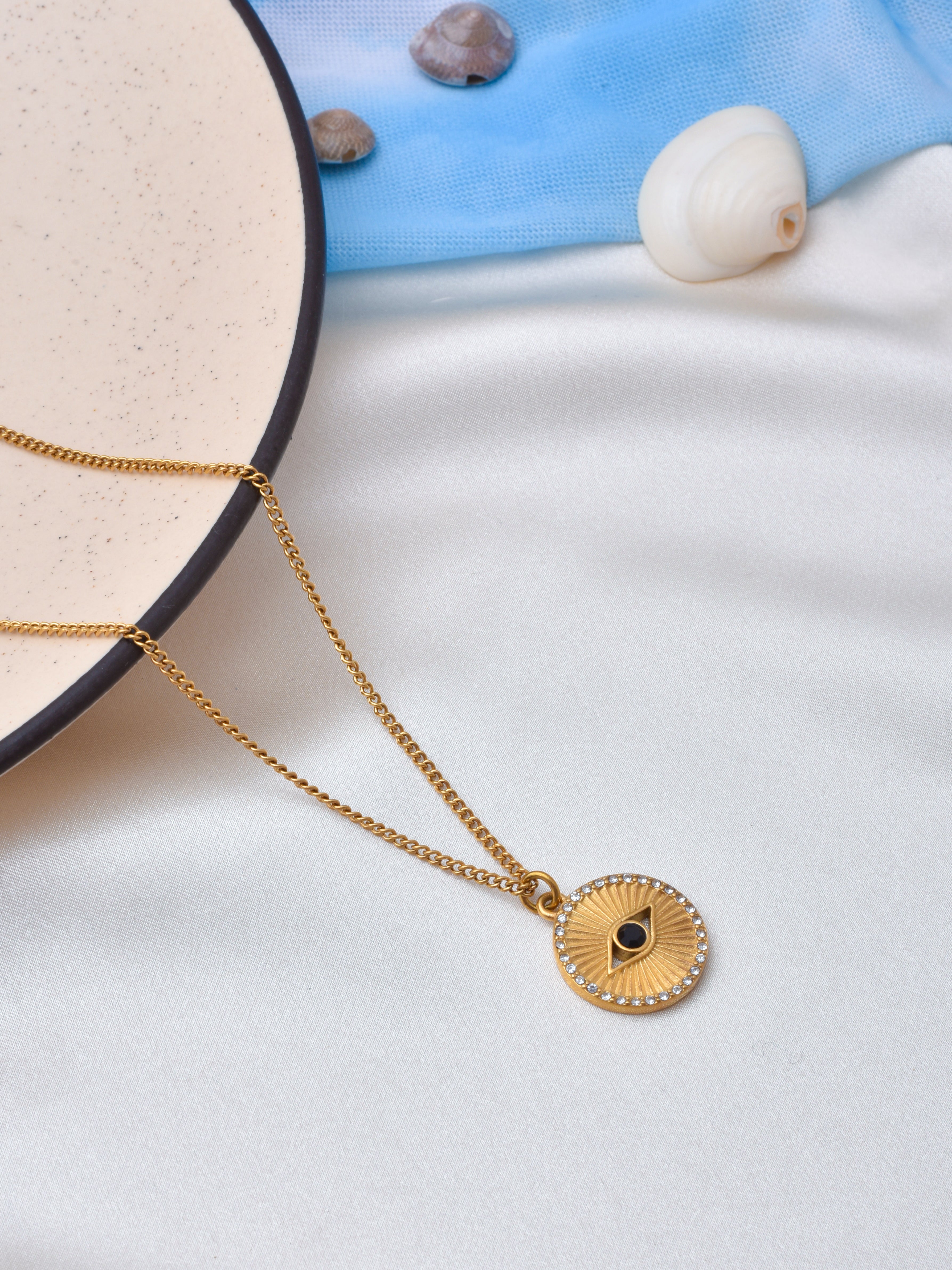 Shea Round Evil Eye Necklace