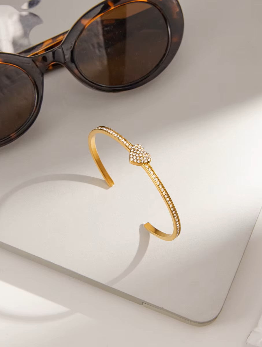 Demi-Fine Heart Cuff Bangle