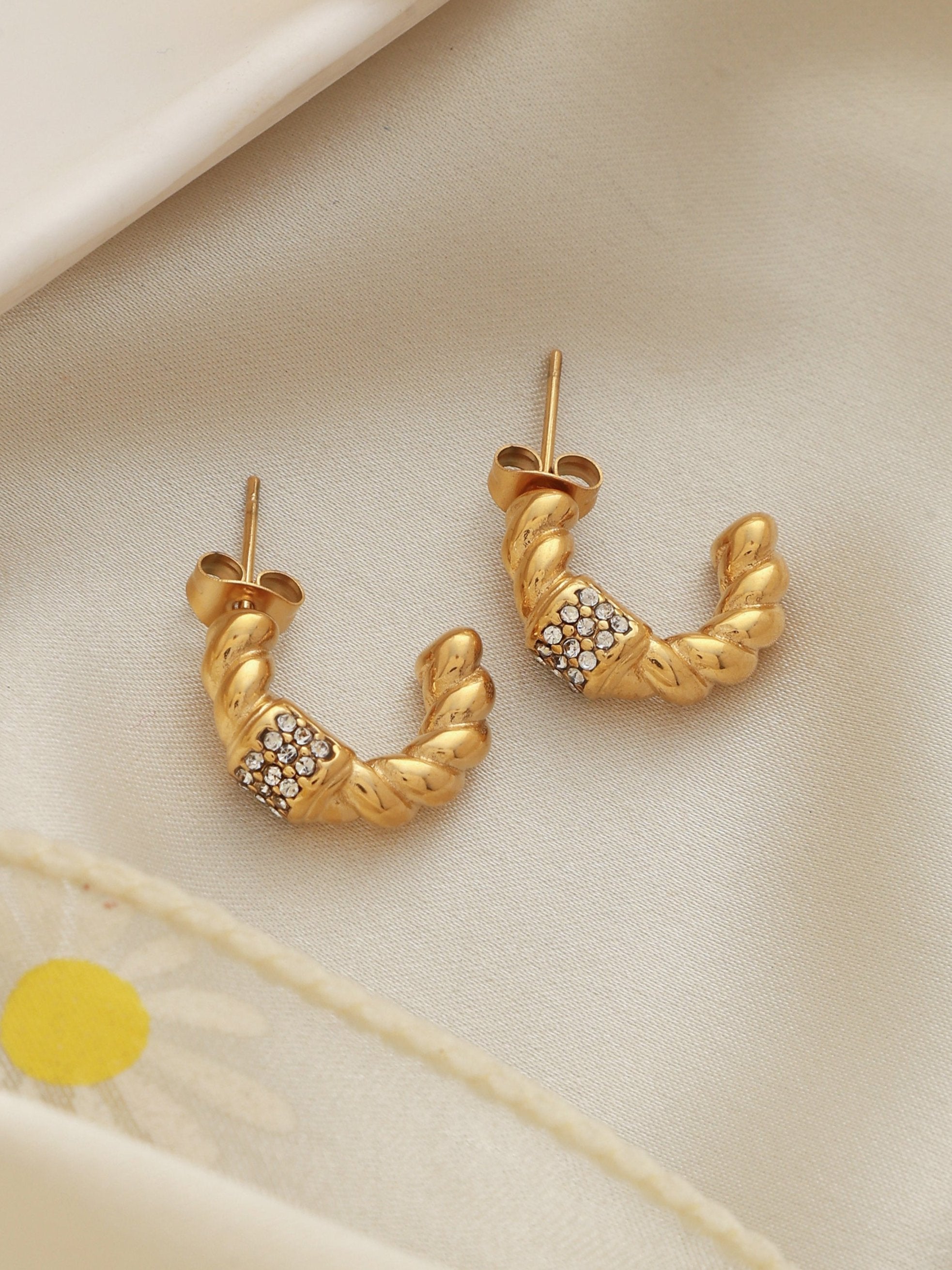 Hand-Made Rhinestone Hoops