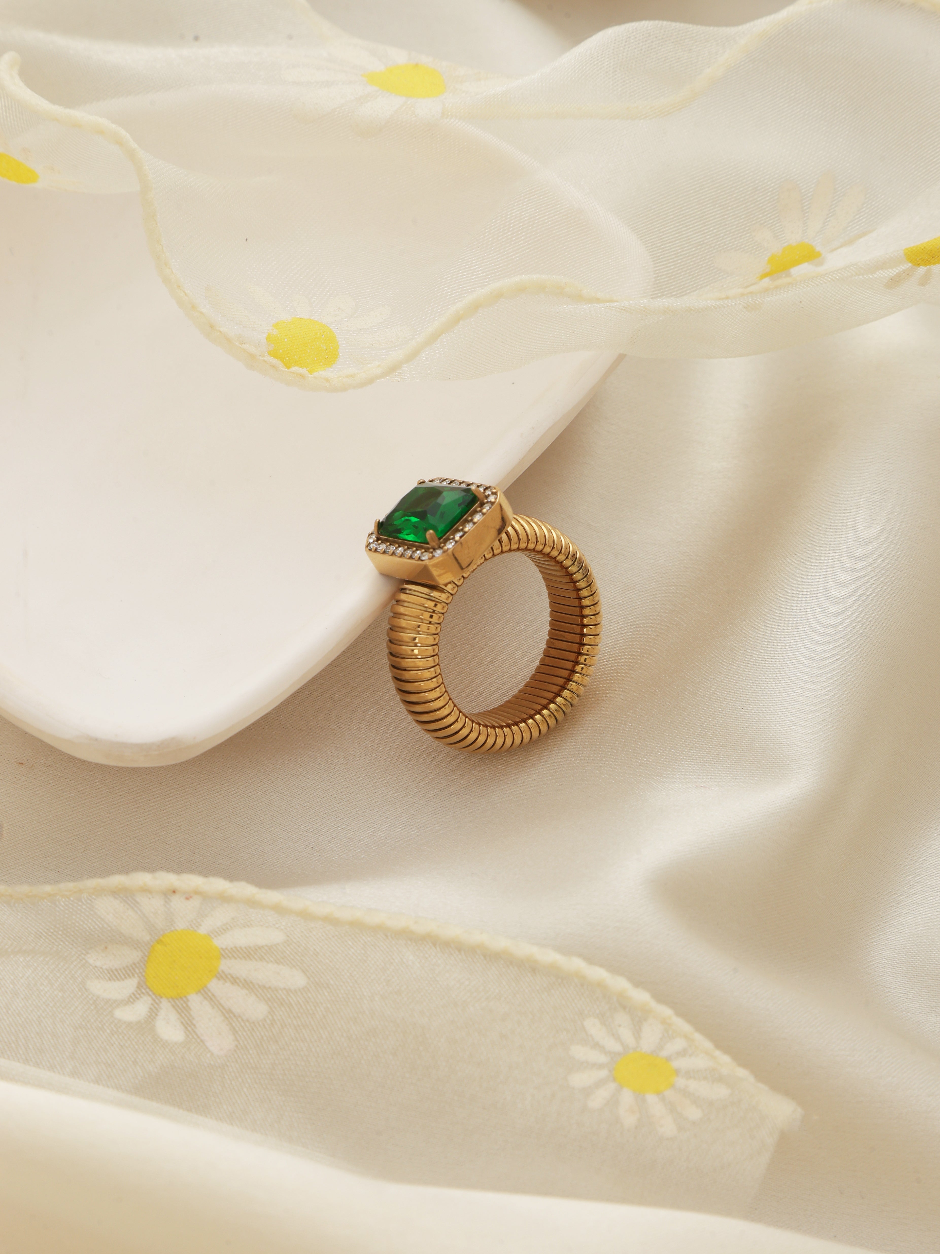 Square Emerald Ring