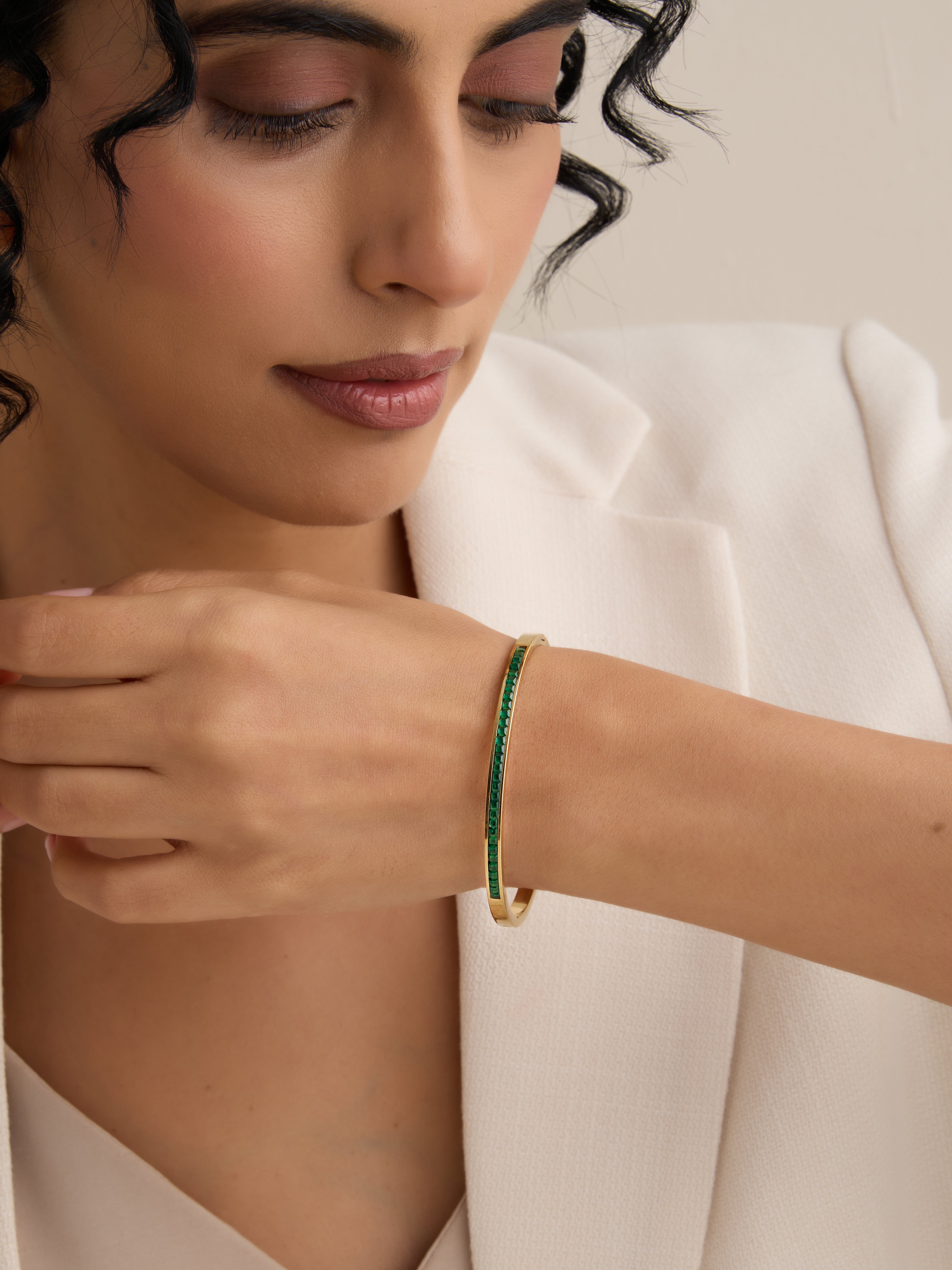 Evelyn Emerald Bangle