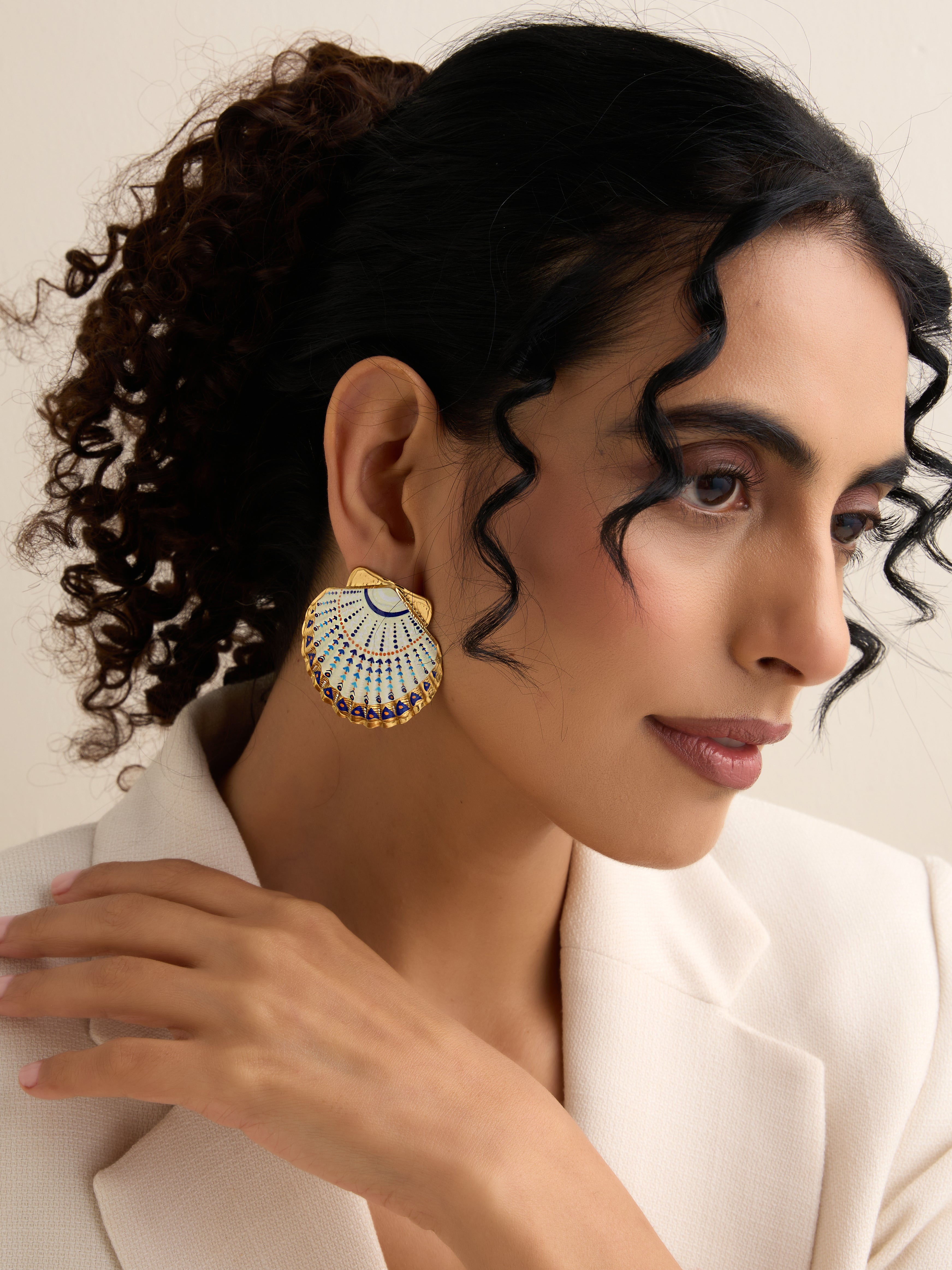 Statement Bohemian Shell Earrings