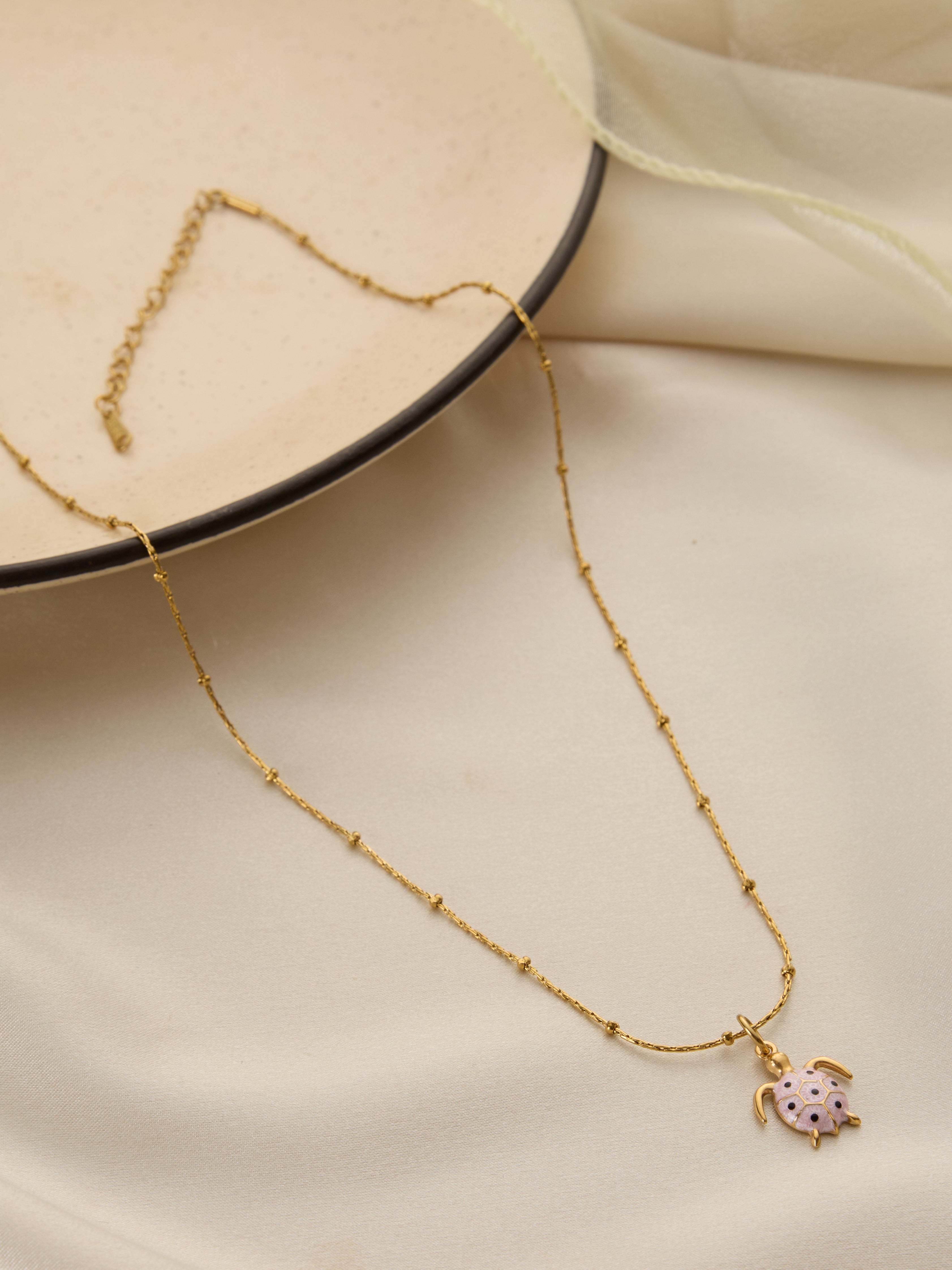 Pink Turtle Necklace