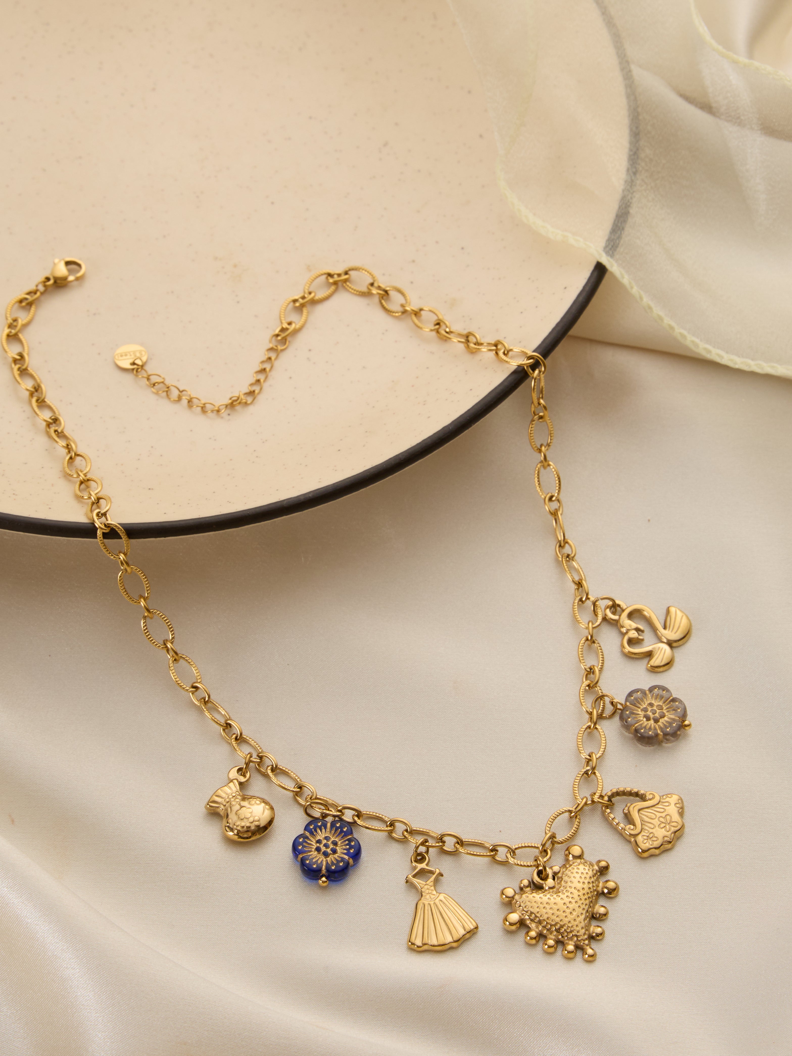 Golden Story Charms Necklace