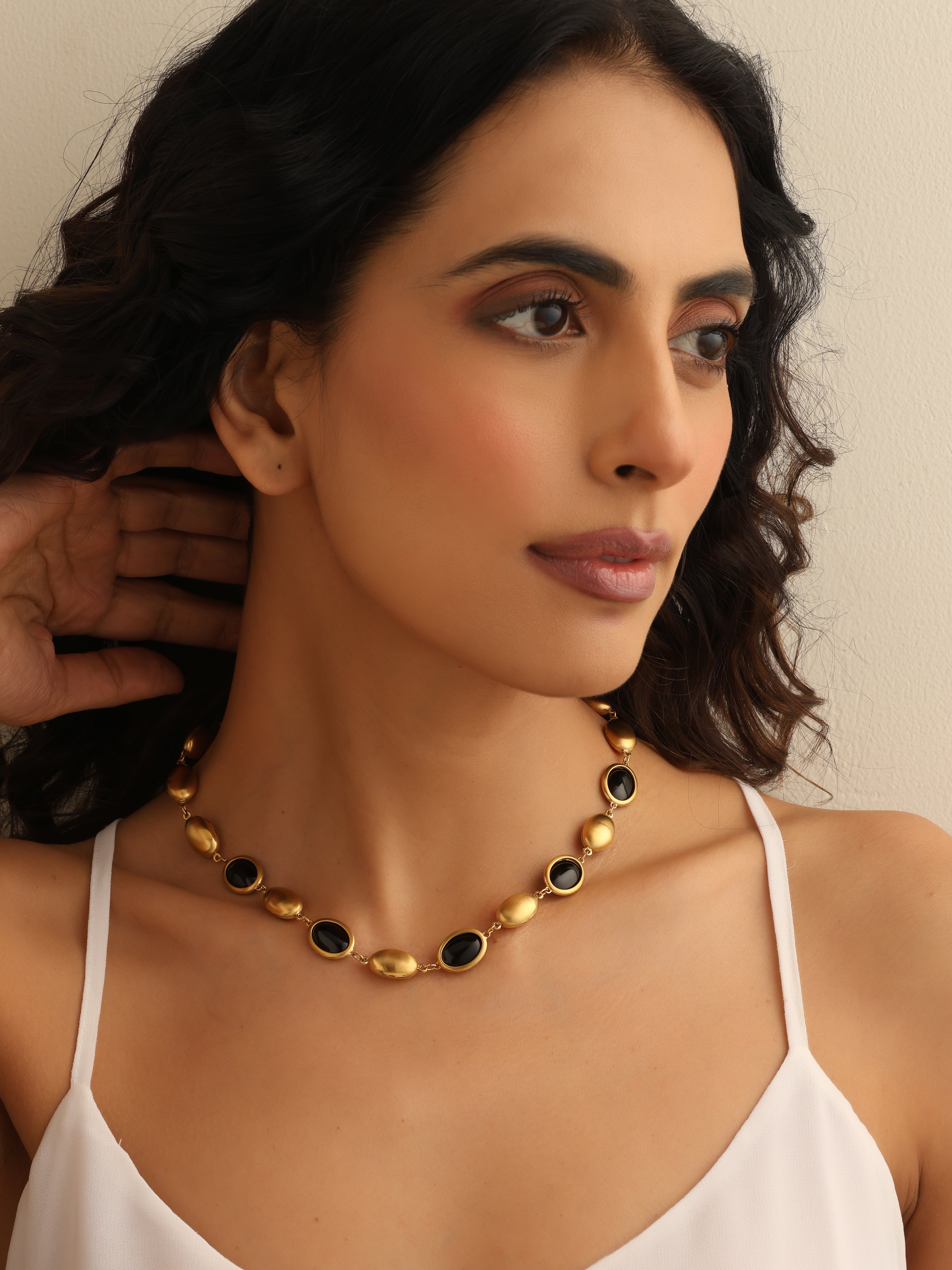 Black Opal Stone Necklace