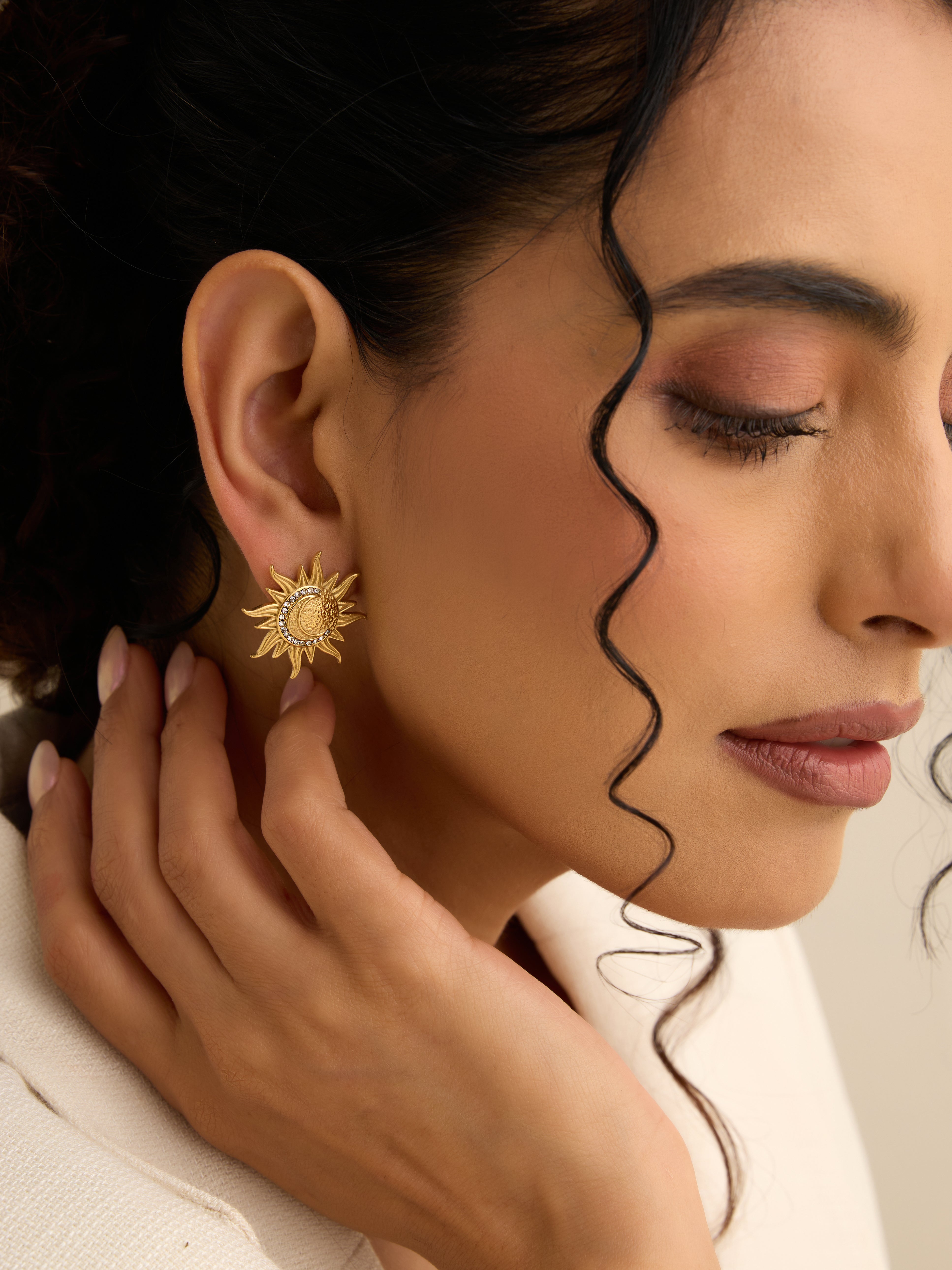 Statement Sun & Moon Studs