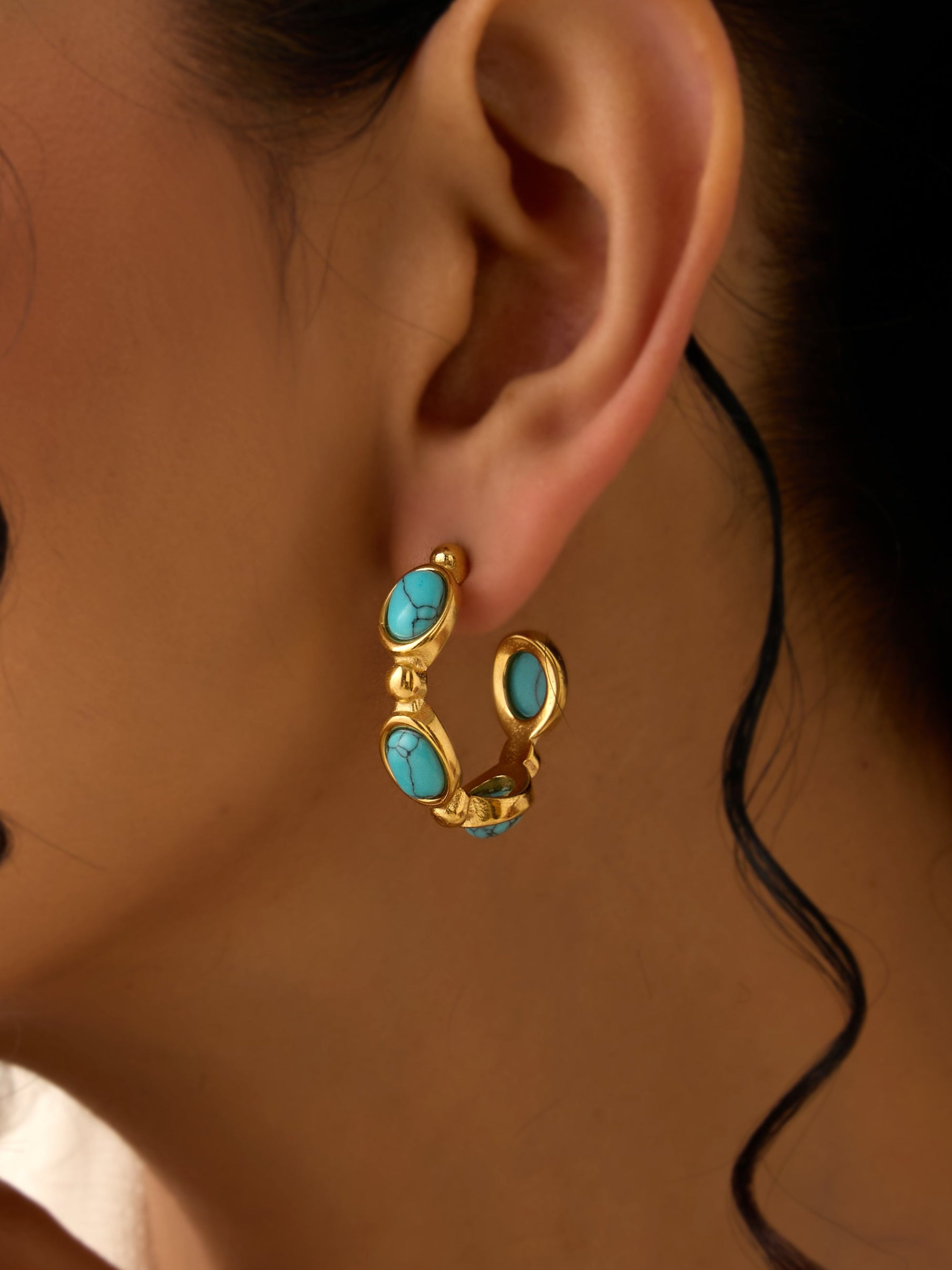 Klissaa Turquoise Hoops
