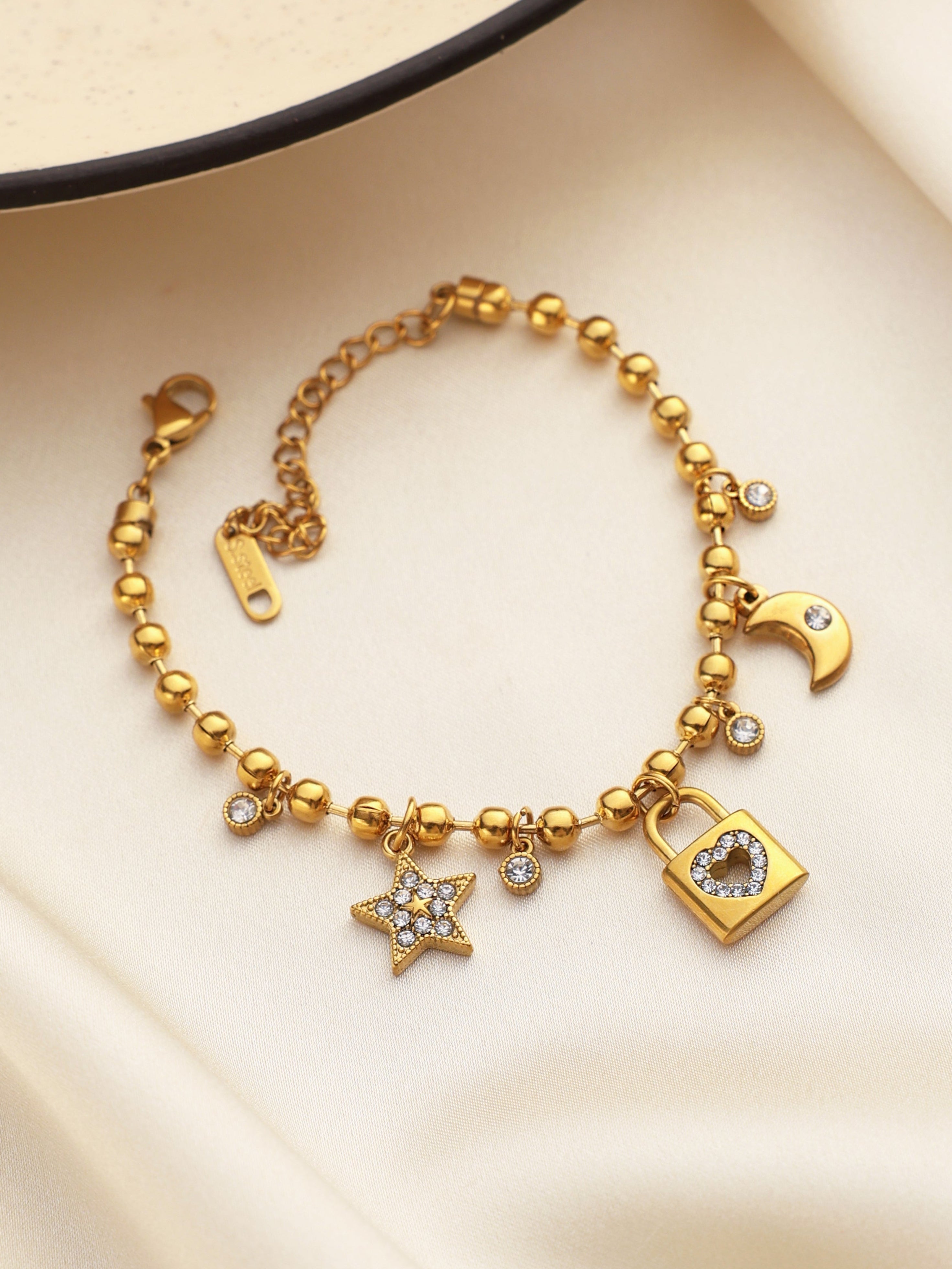 Elina Star-Moon Lock Bracelet