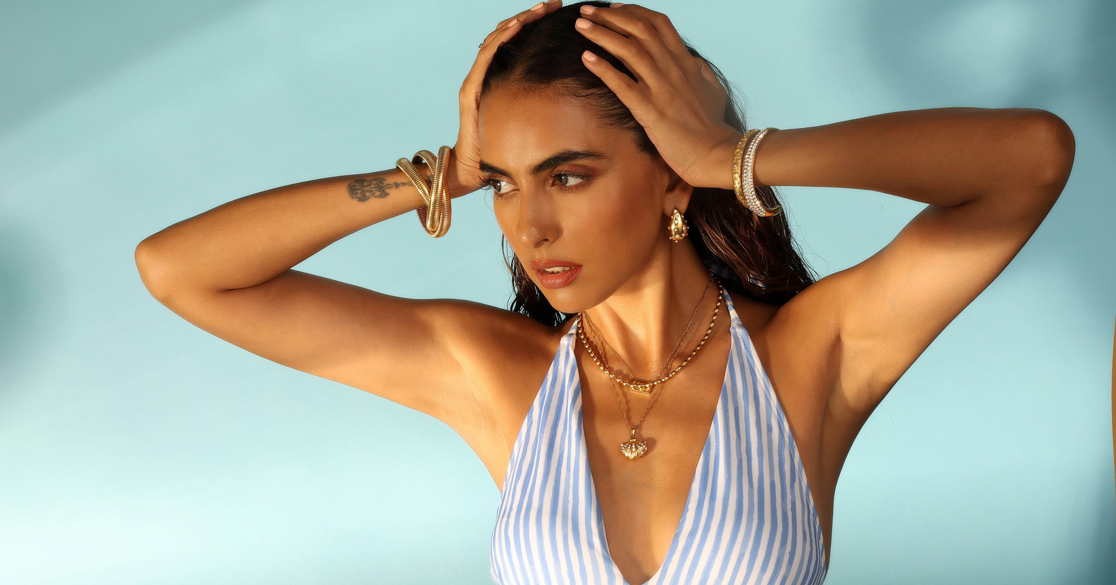 Elevate Your everyday with Exquisite WATERPROOF Jewellery Pieces. Own the finest waterproof, anti-tarnish, 18k gold plated jewellery available online.