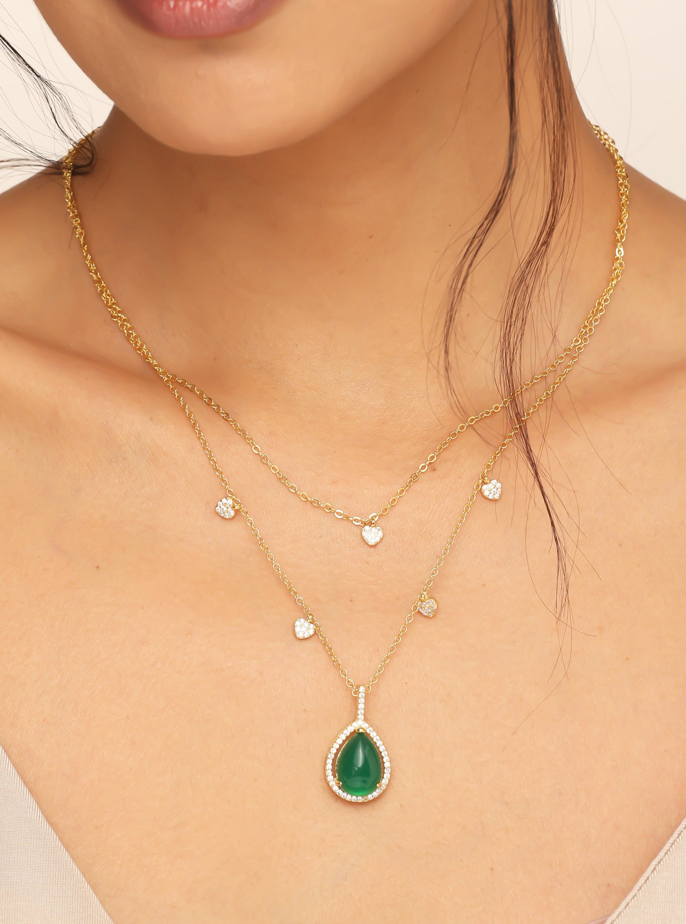 Emerald Spark Layered Necklace