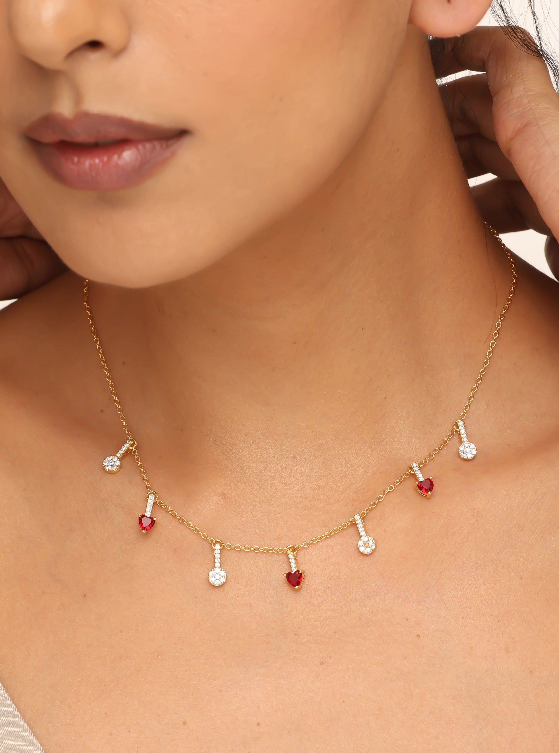 Eleanor Ruby Charm Necklace