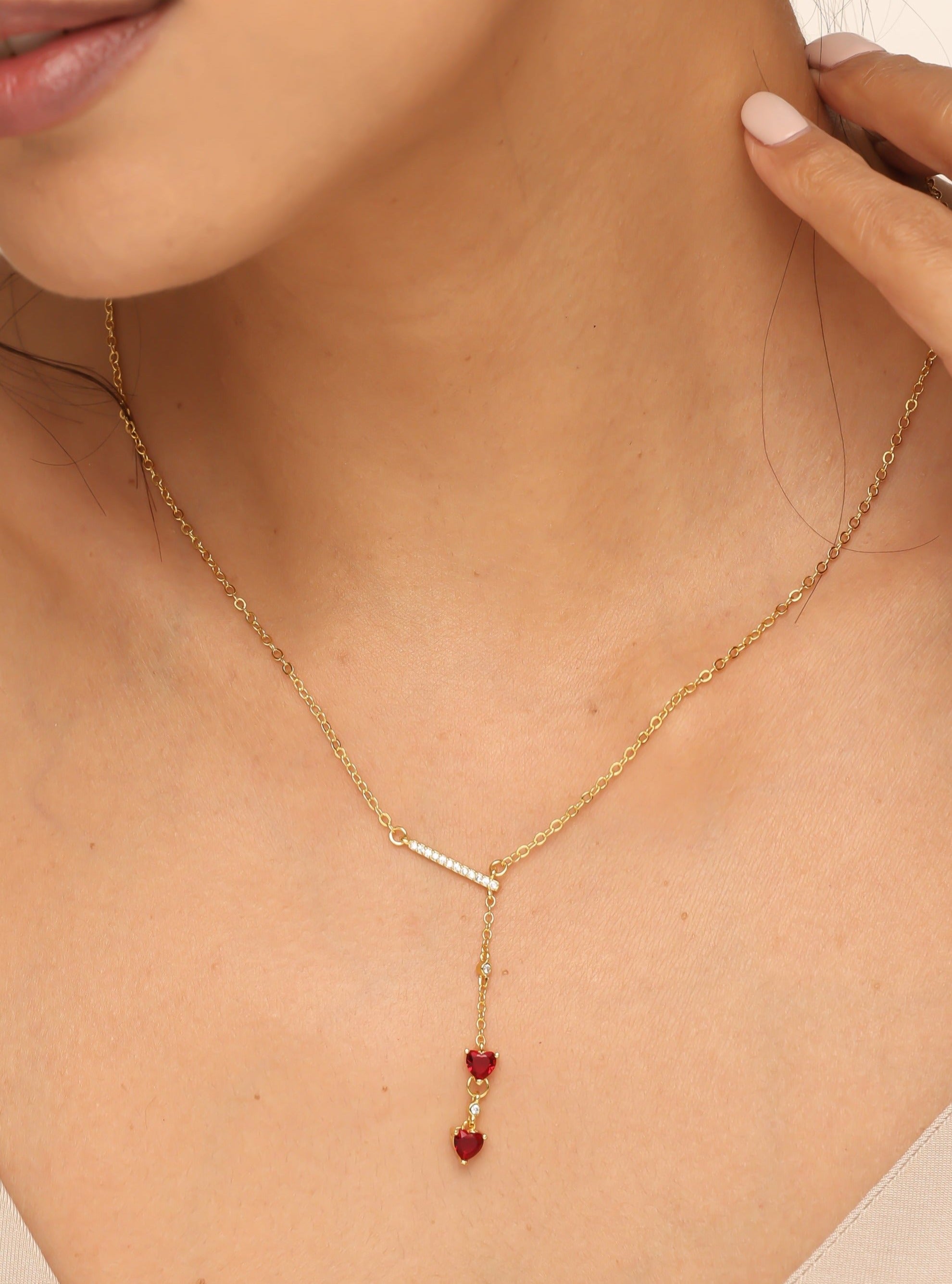 Red Cubic Zirconia Necklace